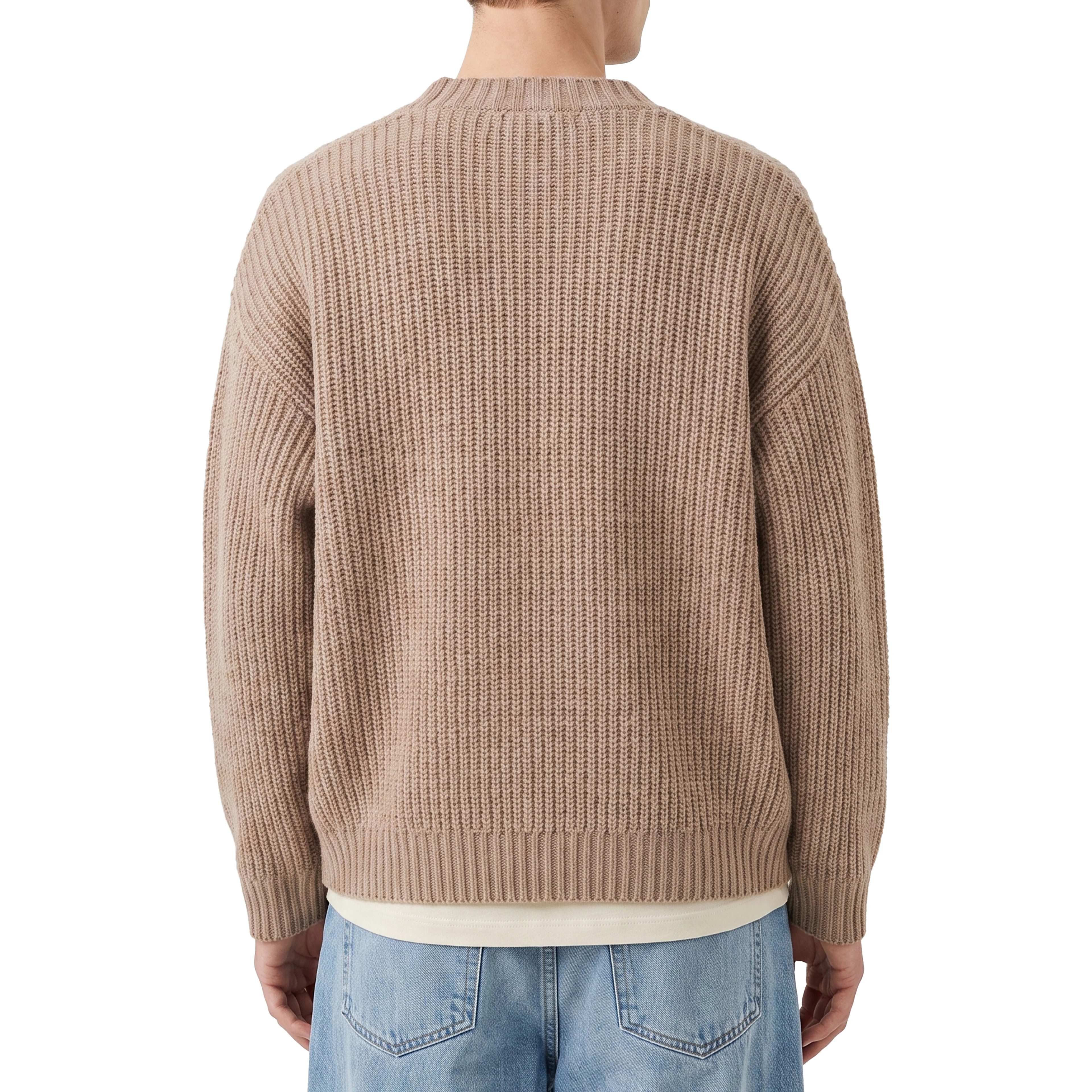 Rope wool cardigan over
