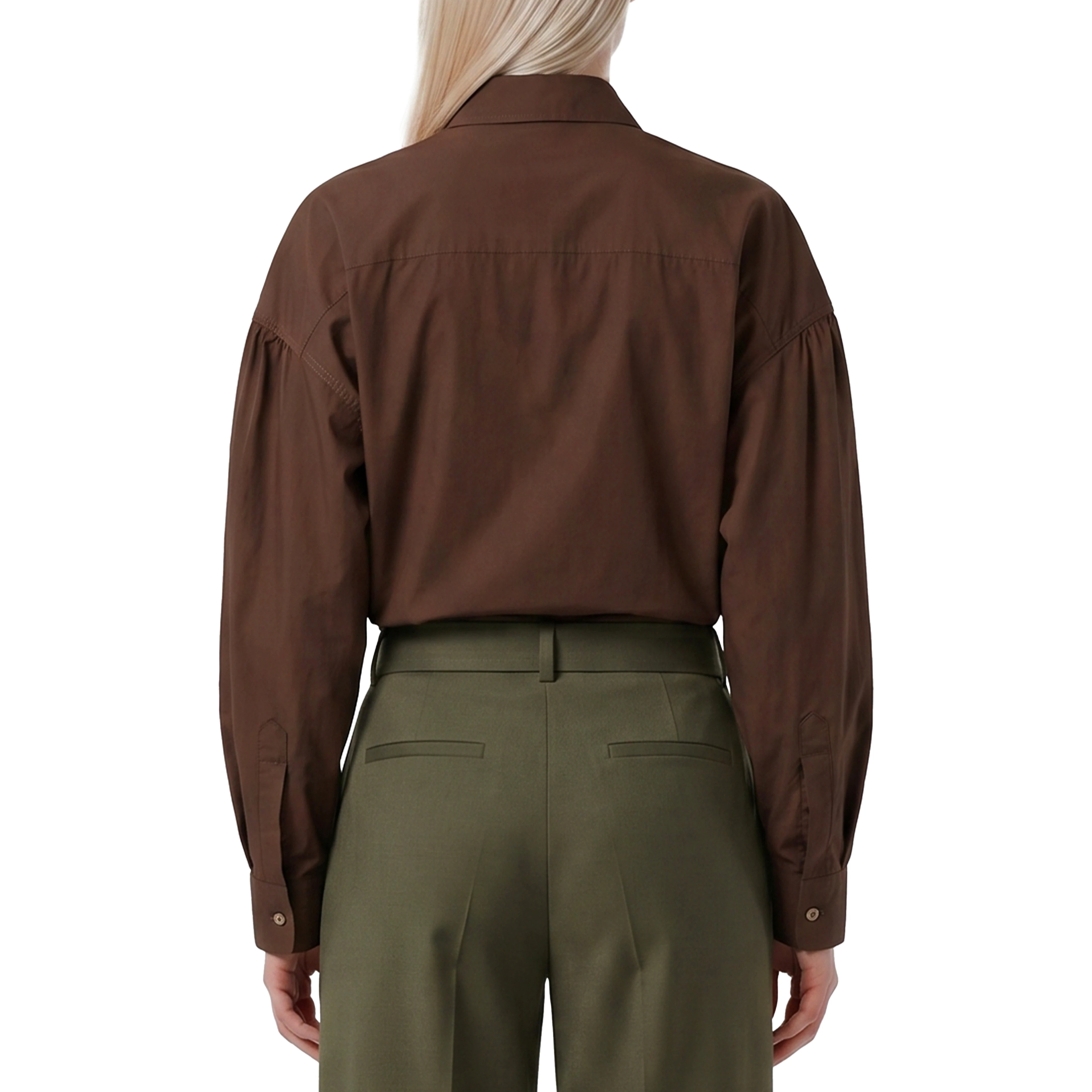Straight collar Twisted shirt