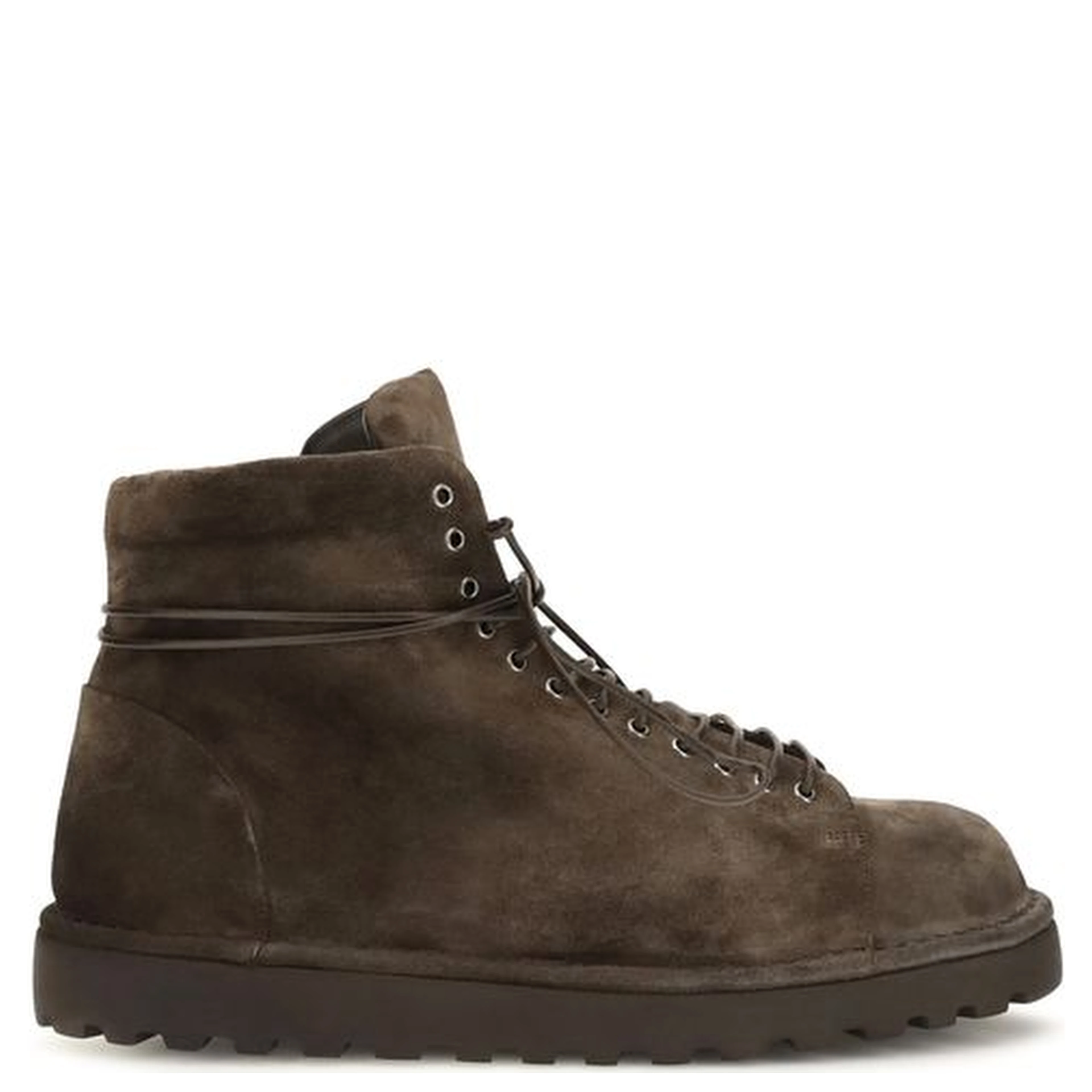 Brown Suede Leather Lace-Up Boots