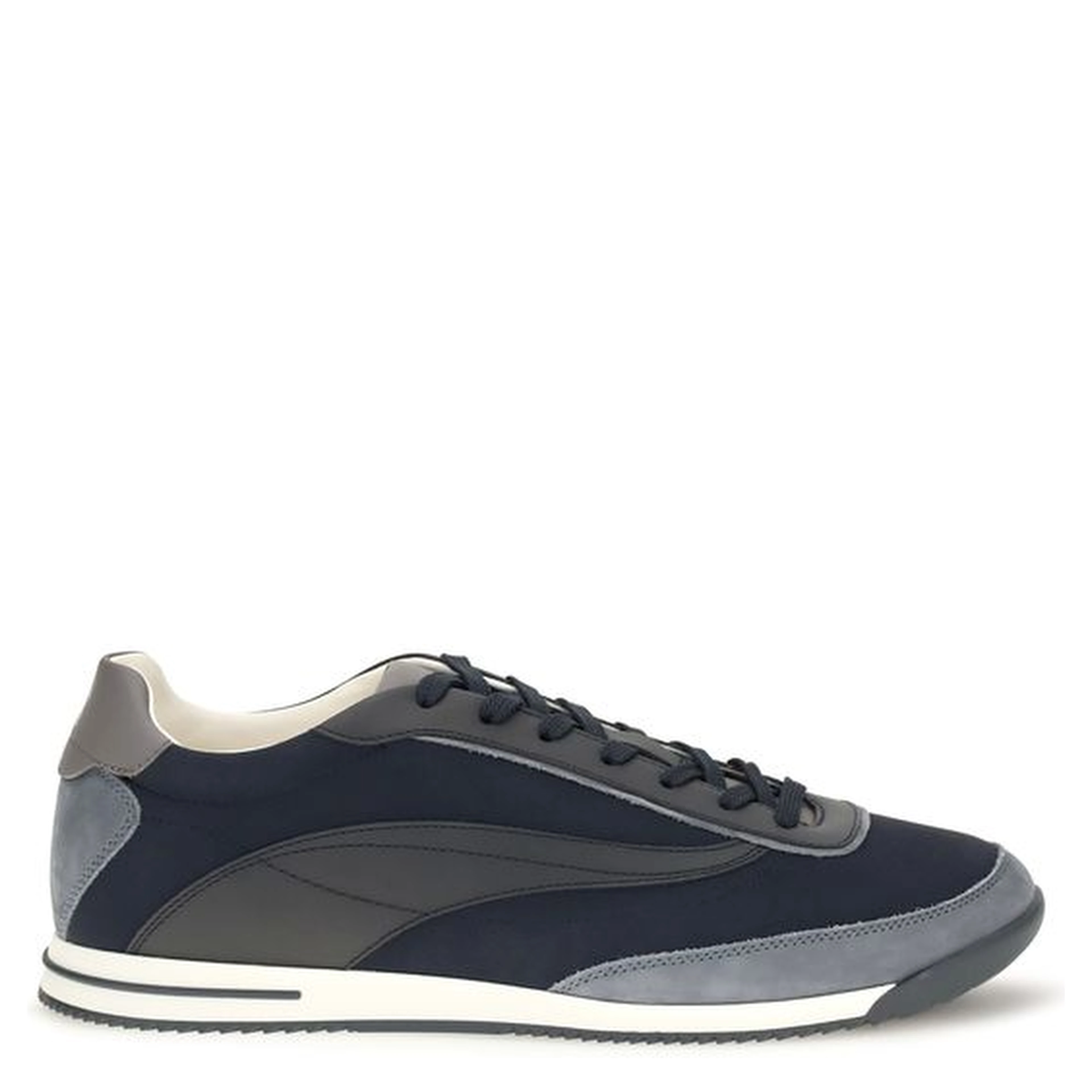 Blue Suede Leather Athletic Sneakers
