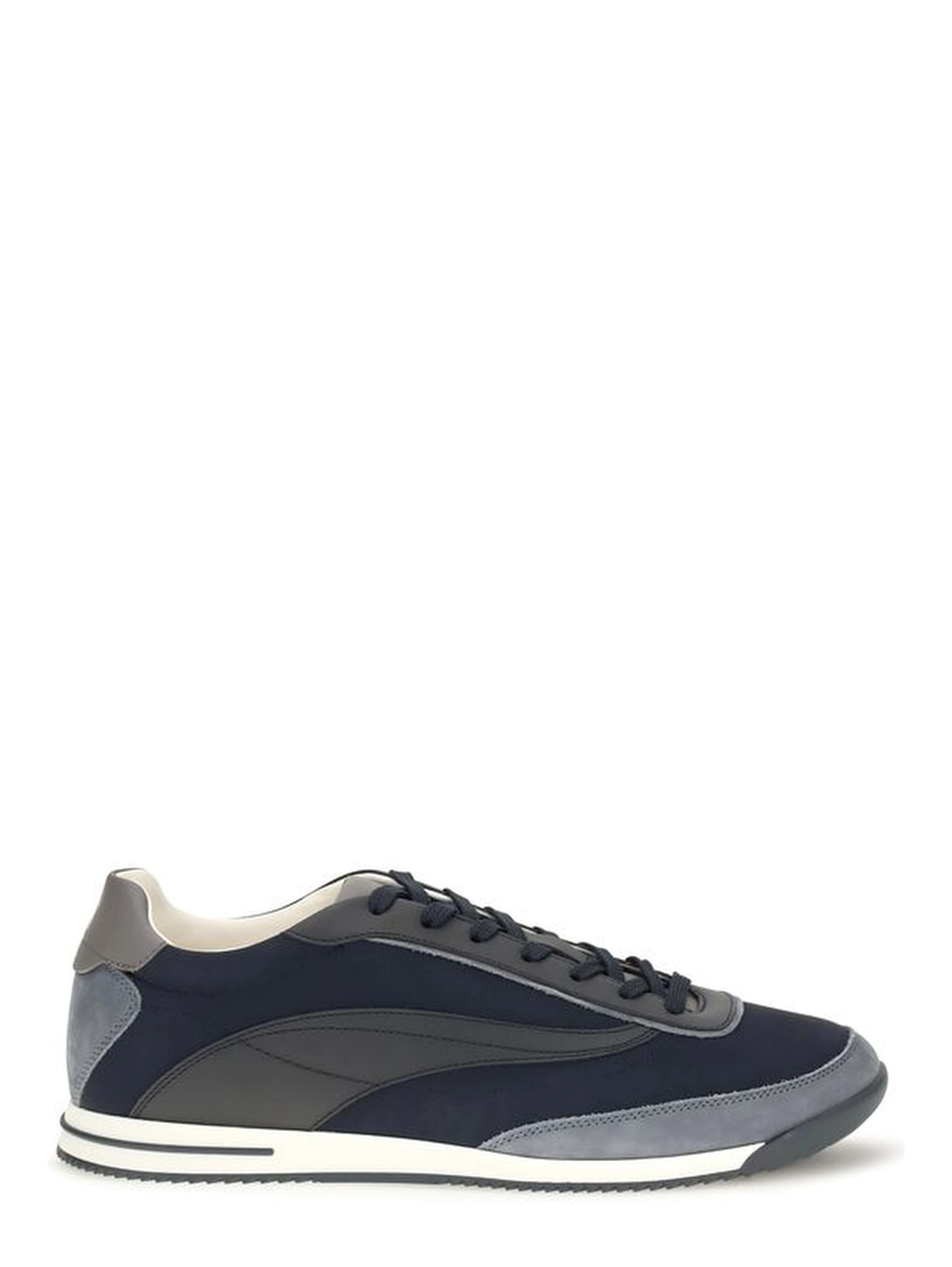 Blue Suede Leather Athletic Sneakers