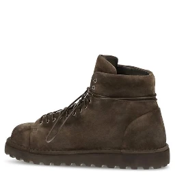 Brown Suede Leather Lace-Up Boots