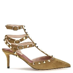 Beige Goatskin High Heel Pumps