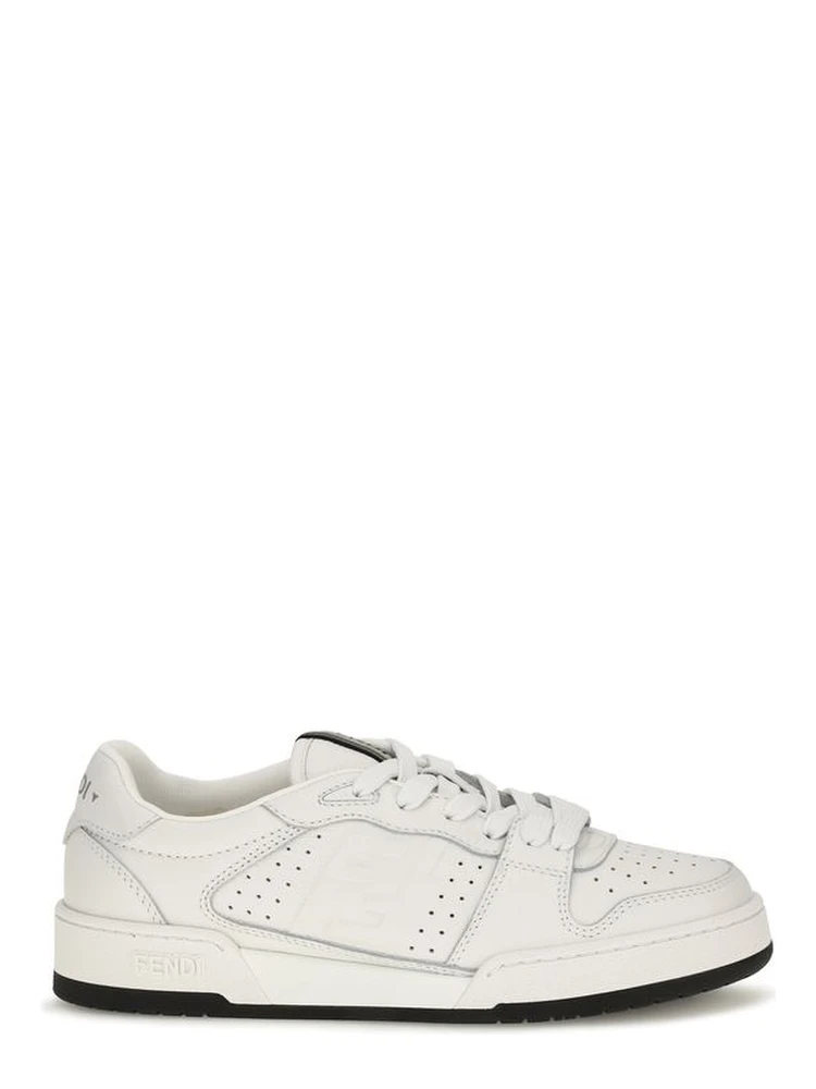 White Calf Leather Bos Taurus Athletic Sneakers