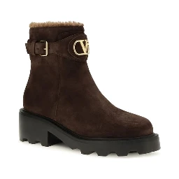 Brown Calf Leather Bos Taurus Ankle Boots