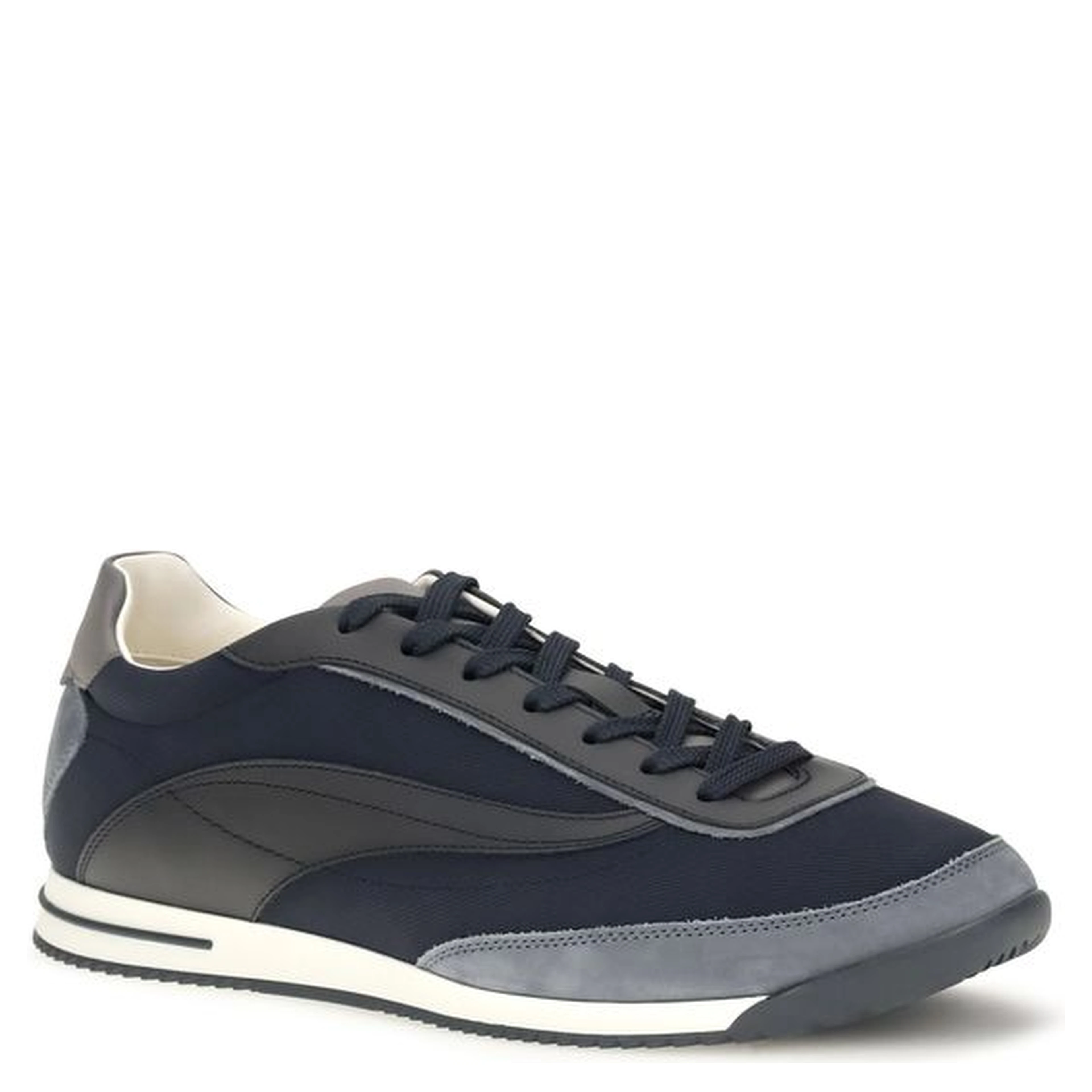 Blue Suede Leather Athletic Sneakers