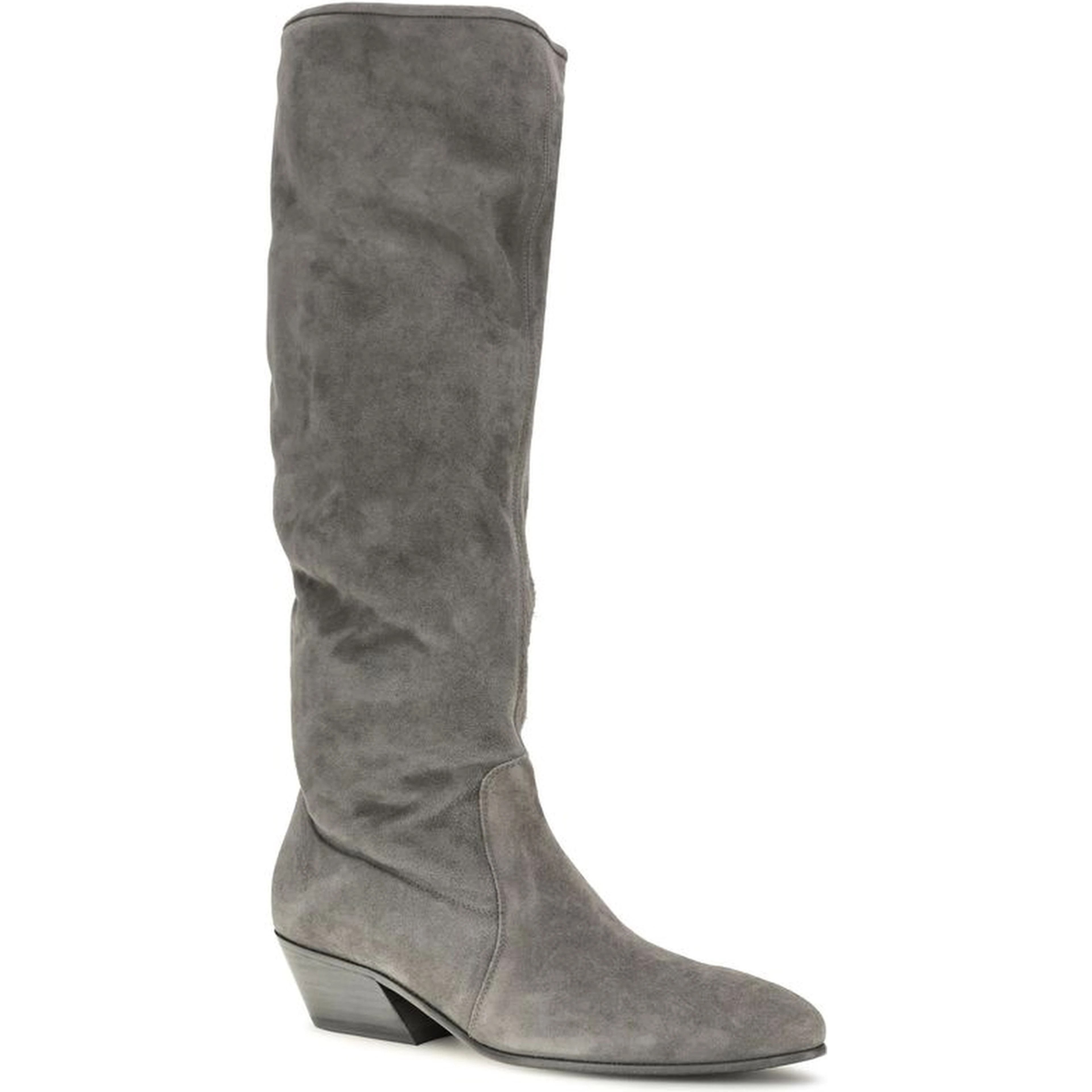 Gray Suede Leather Ankle Boots