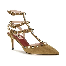 Beige Goatskin High Heel Pumps