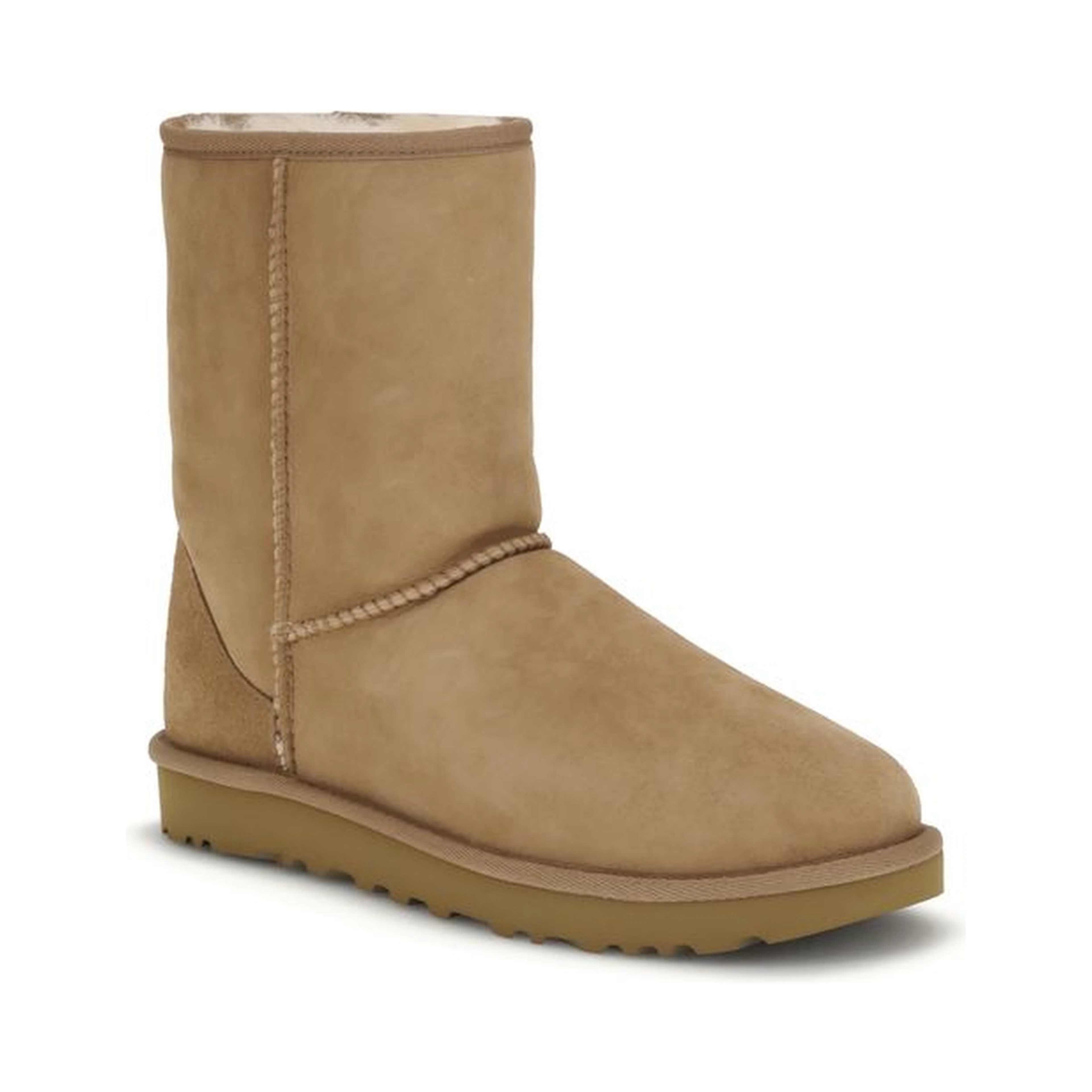 Beige Suede Leather Flat Boots