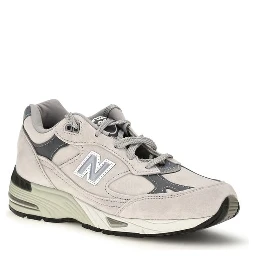 Gray Suede Leather Athletic Sneakers