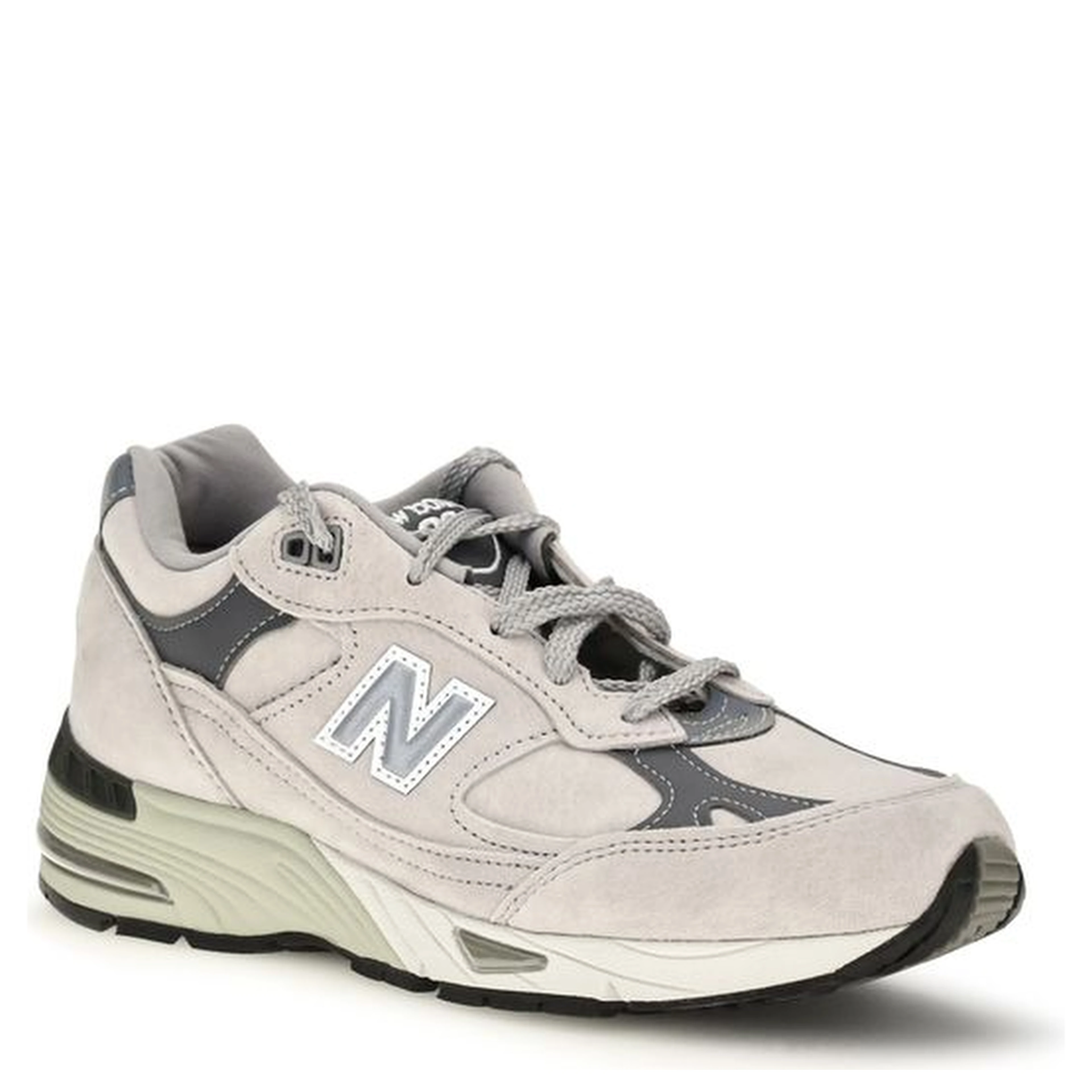 Gray Suede Leather Athletic Sneakers