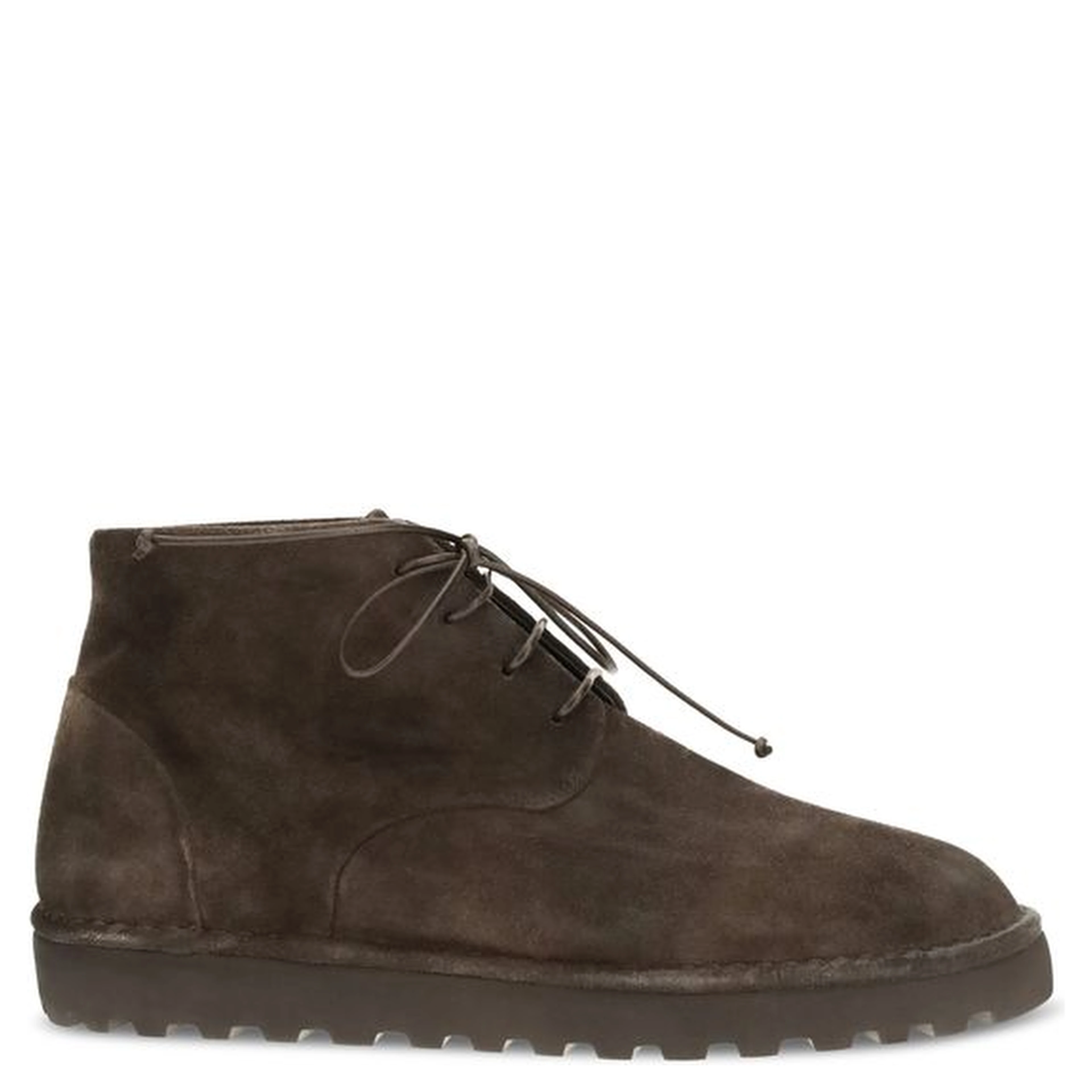Brown Suede Leather Lace-Up Boots