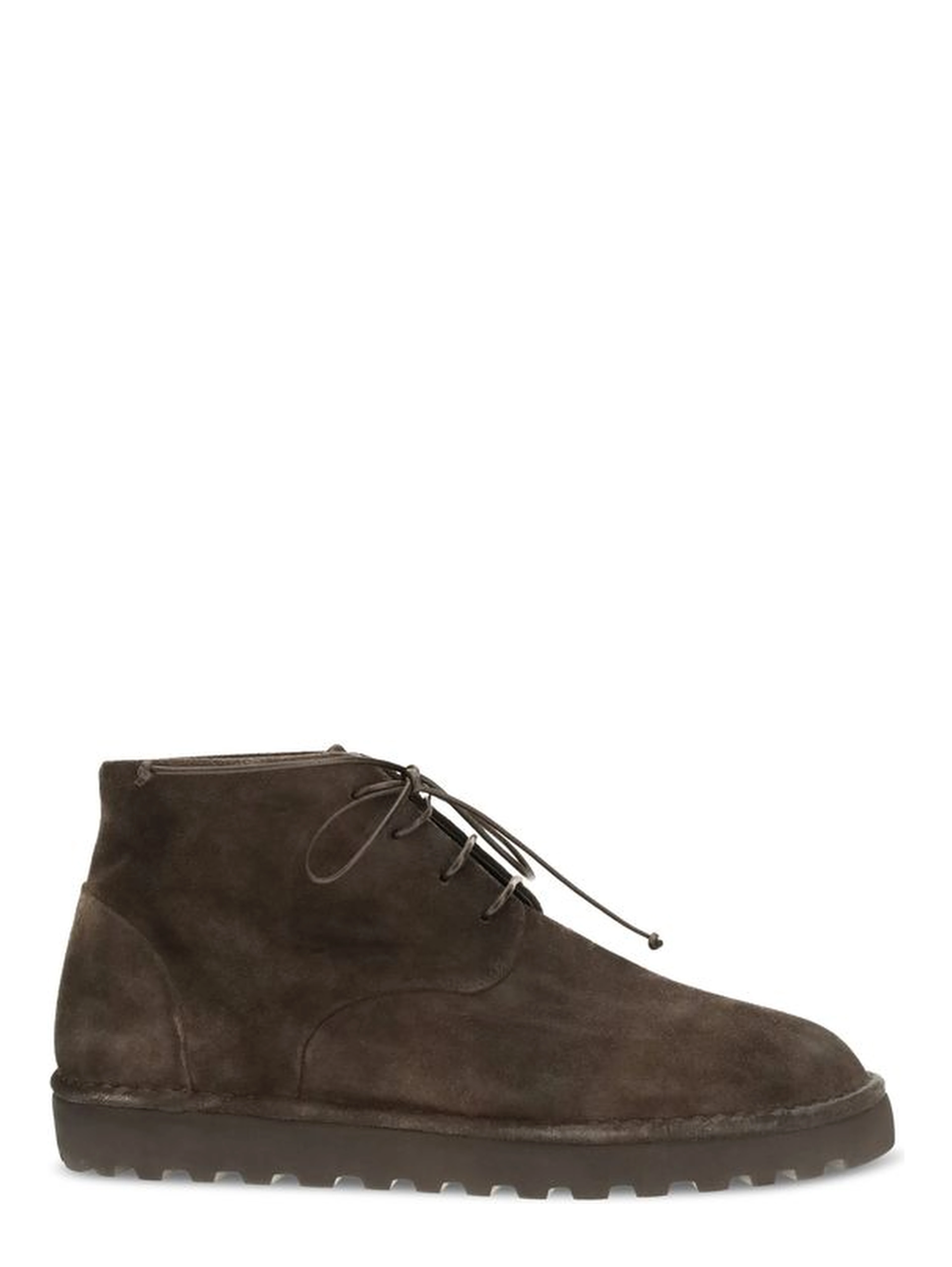 Brown Suede Leather Lace-Up Boots