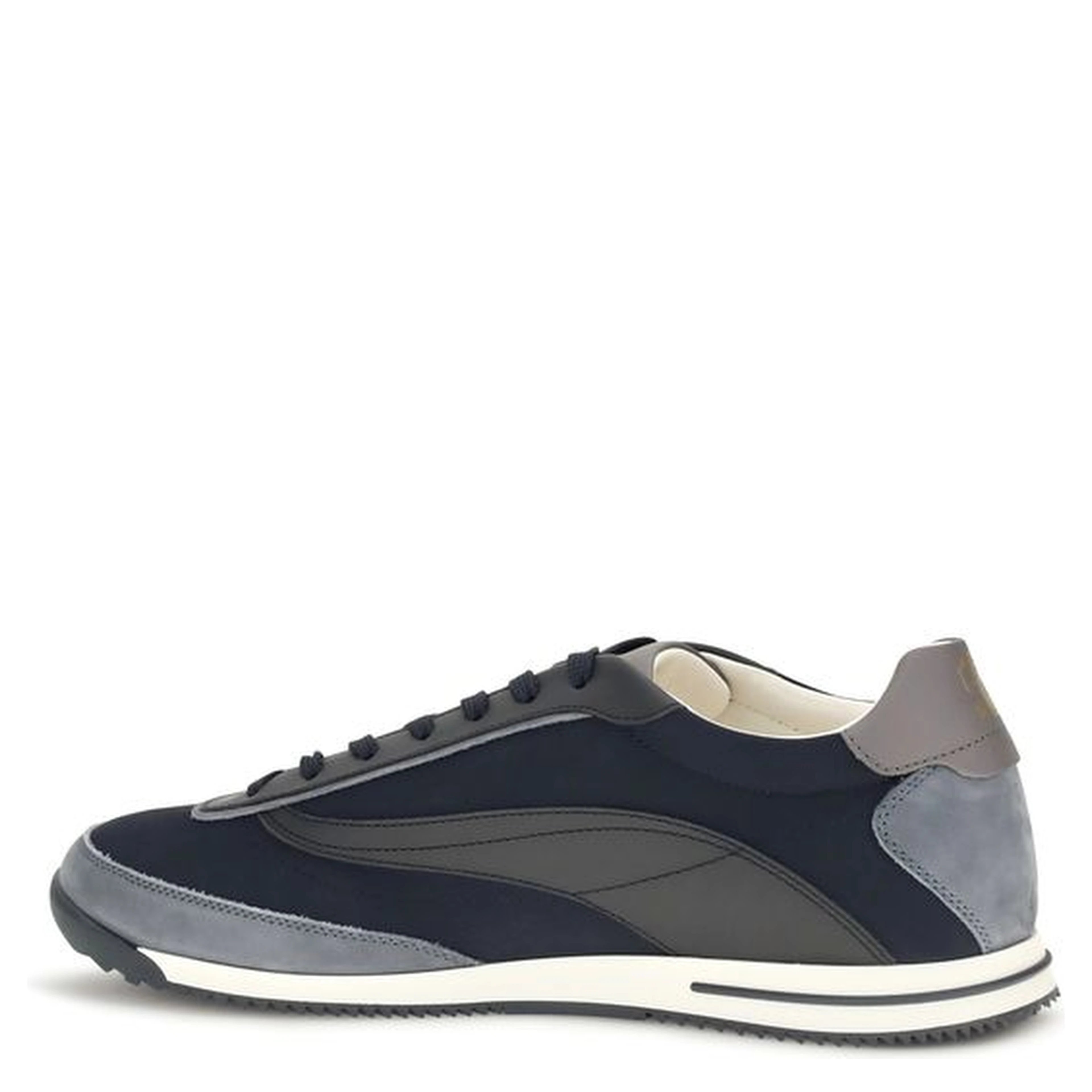 Blue Suede Leather Athletic Sneakers