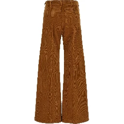 Brown Cotton Flared Pants