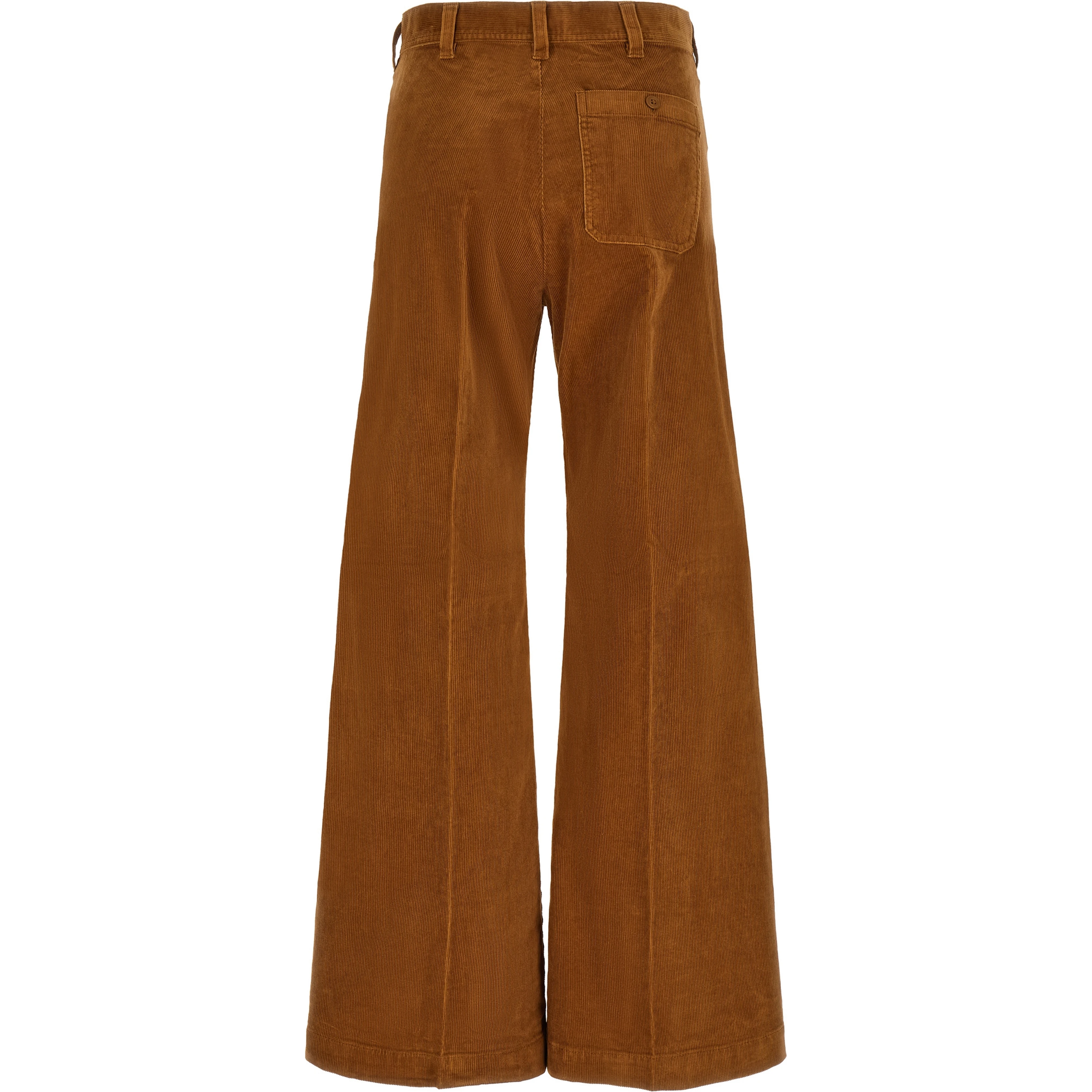 Brown Cotton Flared Pants