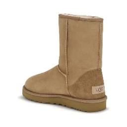 Beige Suede Leather Flat Boots