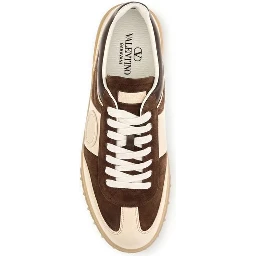 Brown Suede Leather Athletic Sneakers