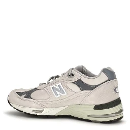 Gray Suede Leather Athletic Sneakers