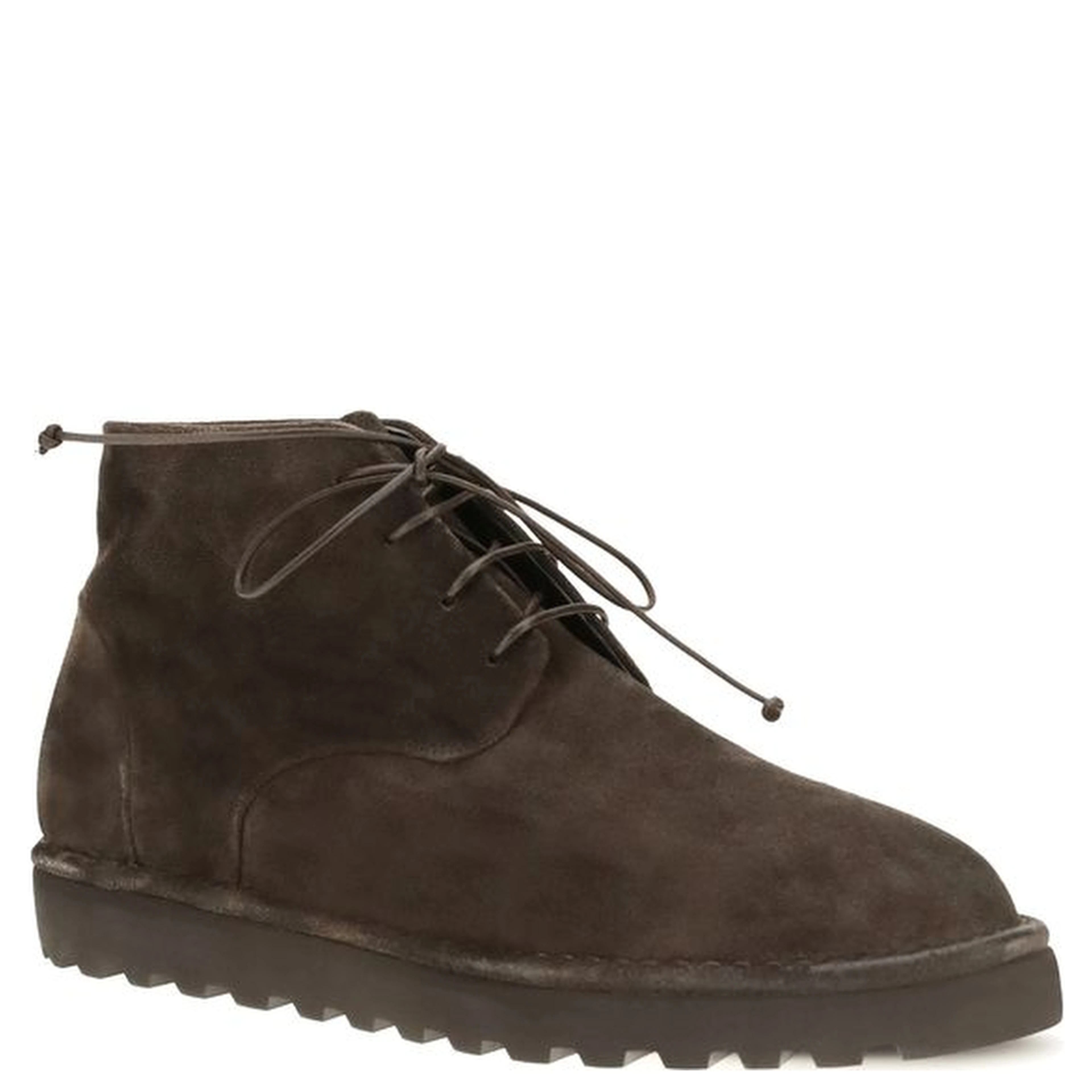 Brown Suede Leather Lace-Up Boots