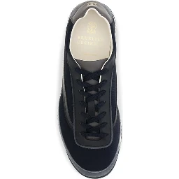 Blue Suede Leather Athletic Sneakers
