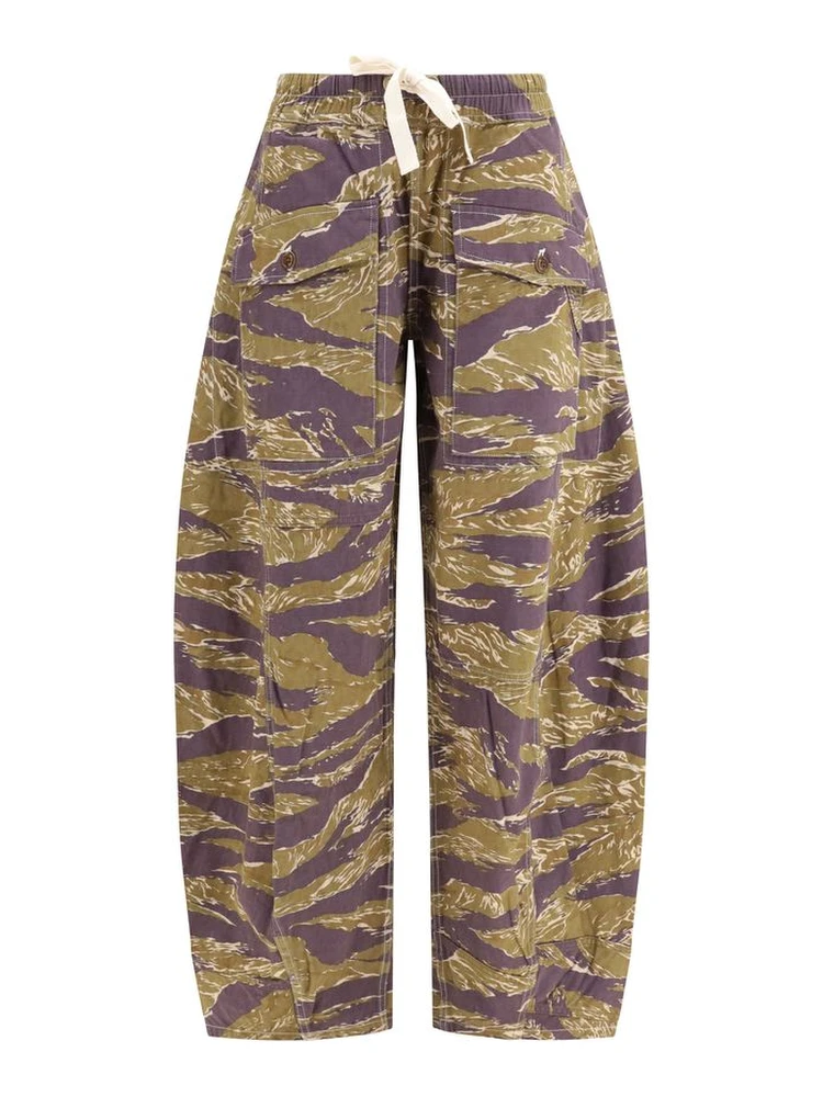 Multicolor Cotton Casual Pants