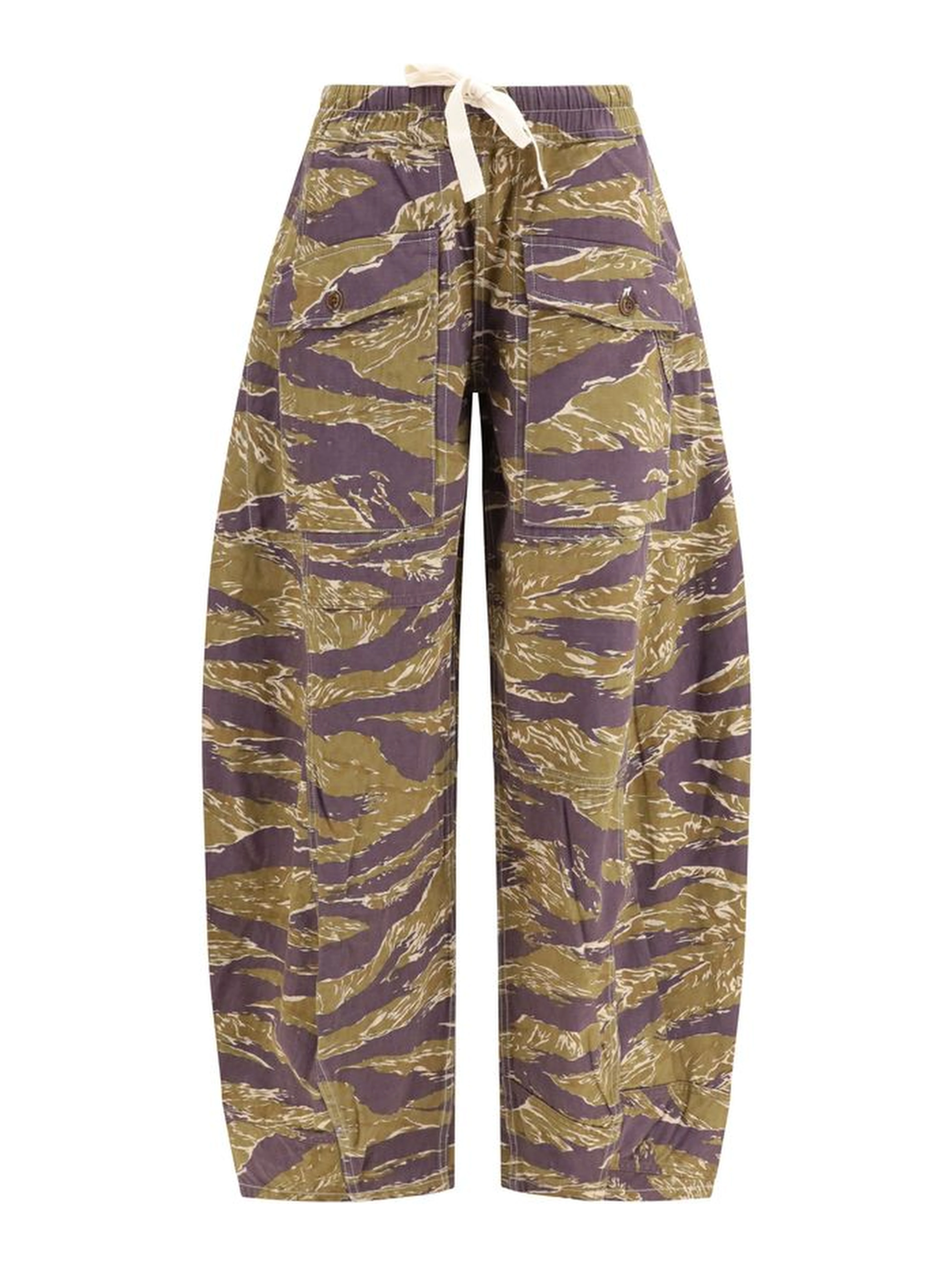 Multicolor Cotton Casual Pants