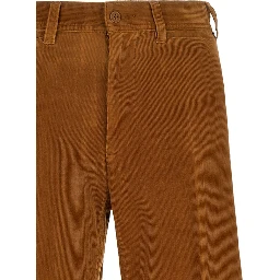 Brown Cotton Flared Pants