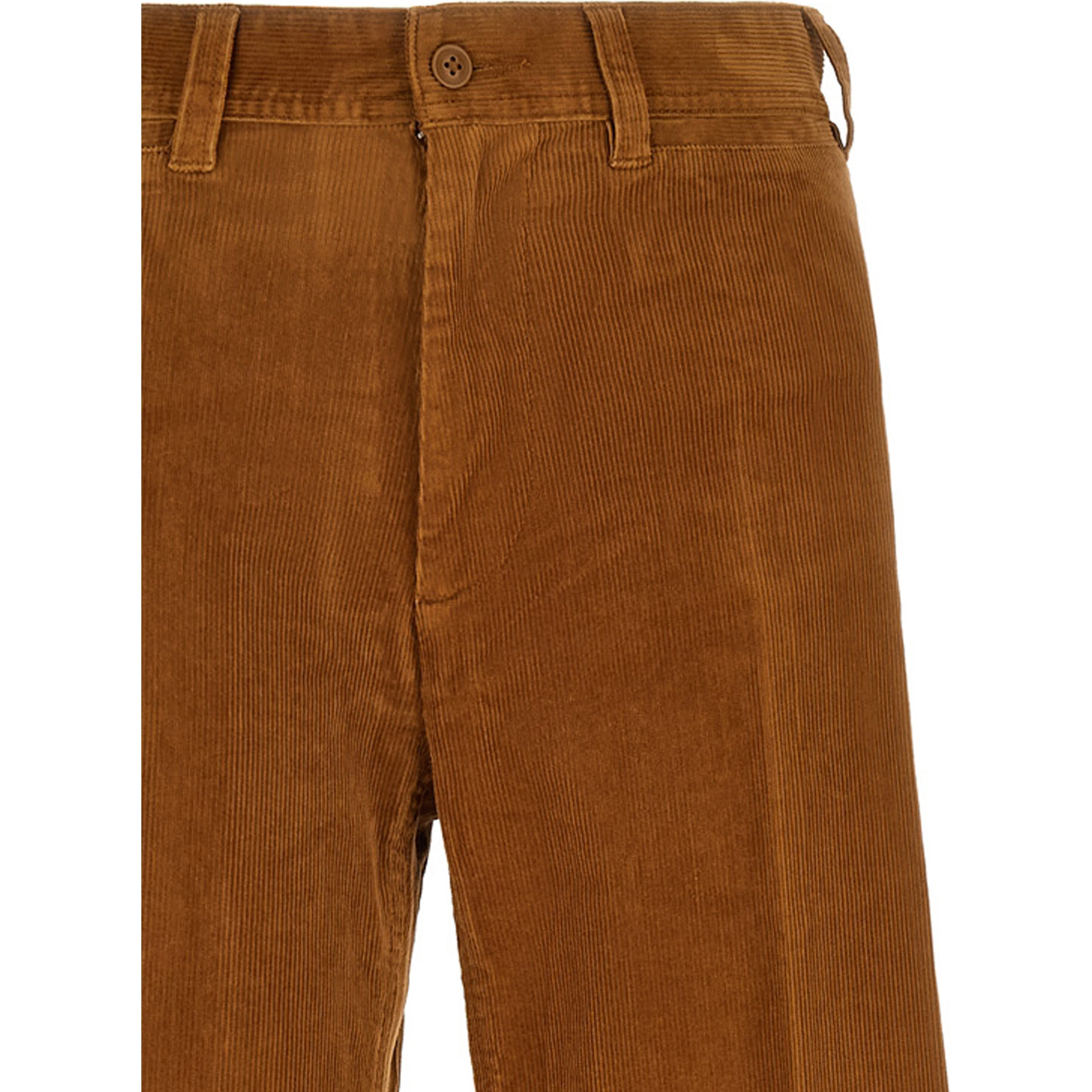 Brown Cotton Flared Pants