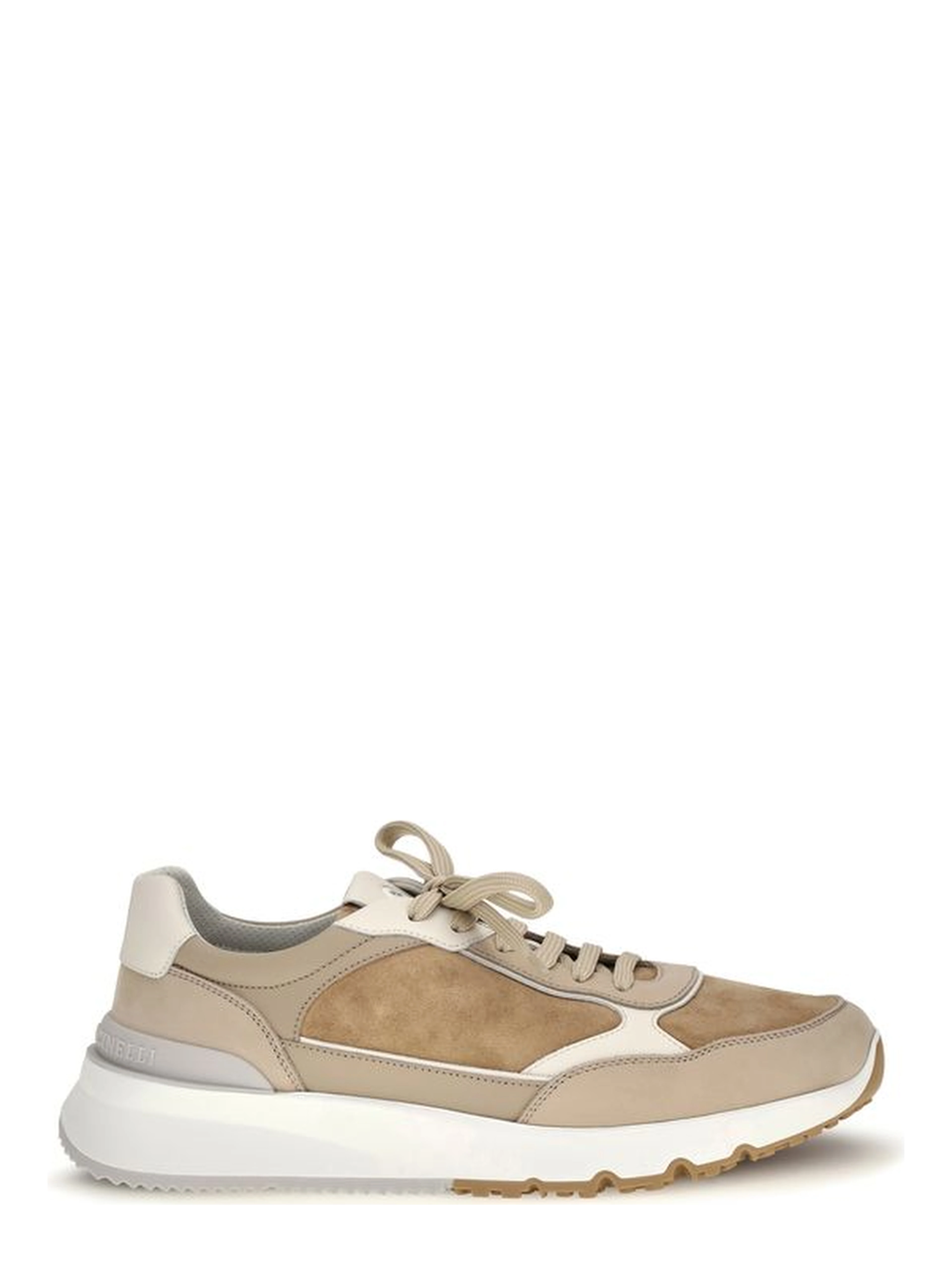 Beige Calf Leather Bos Taurus Low Top Sneakers