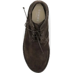 Brown Suede Leather Lace-Up Boots