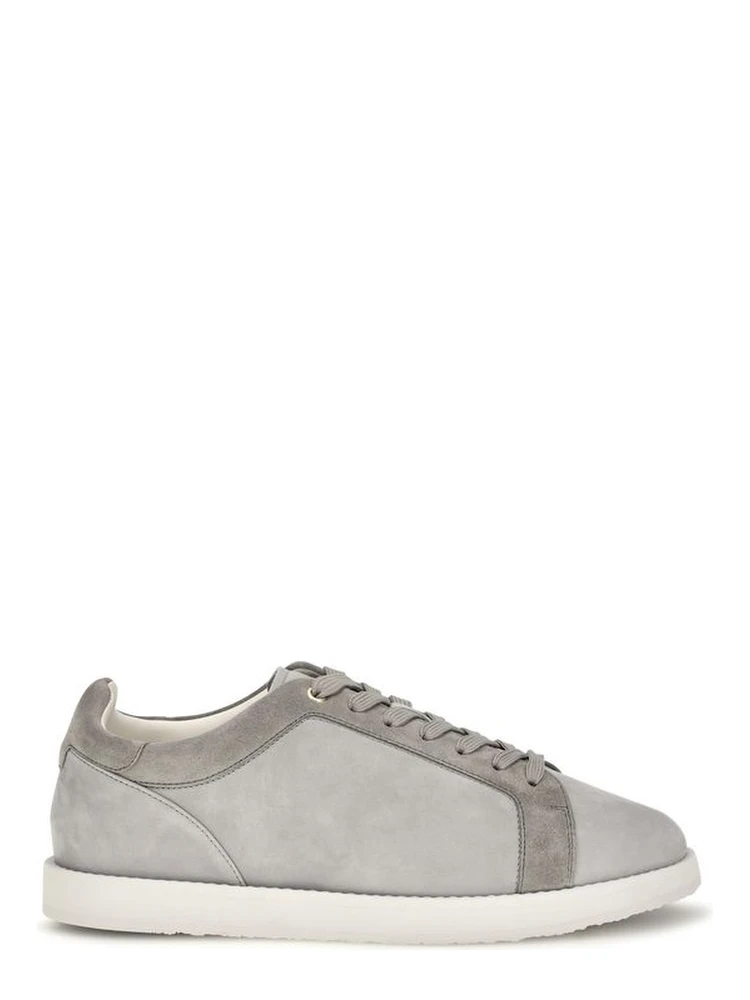 Gray Suede Leather Low Top Sneakers