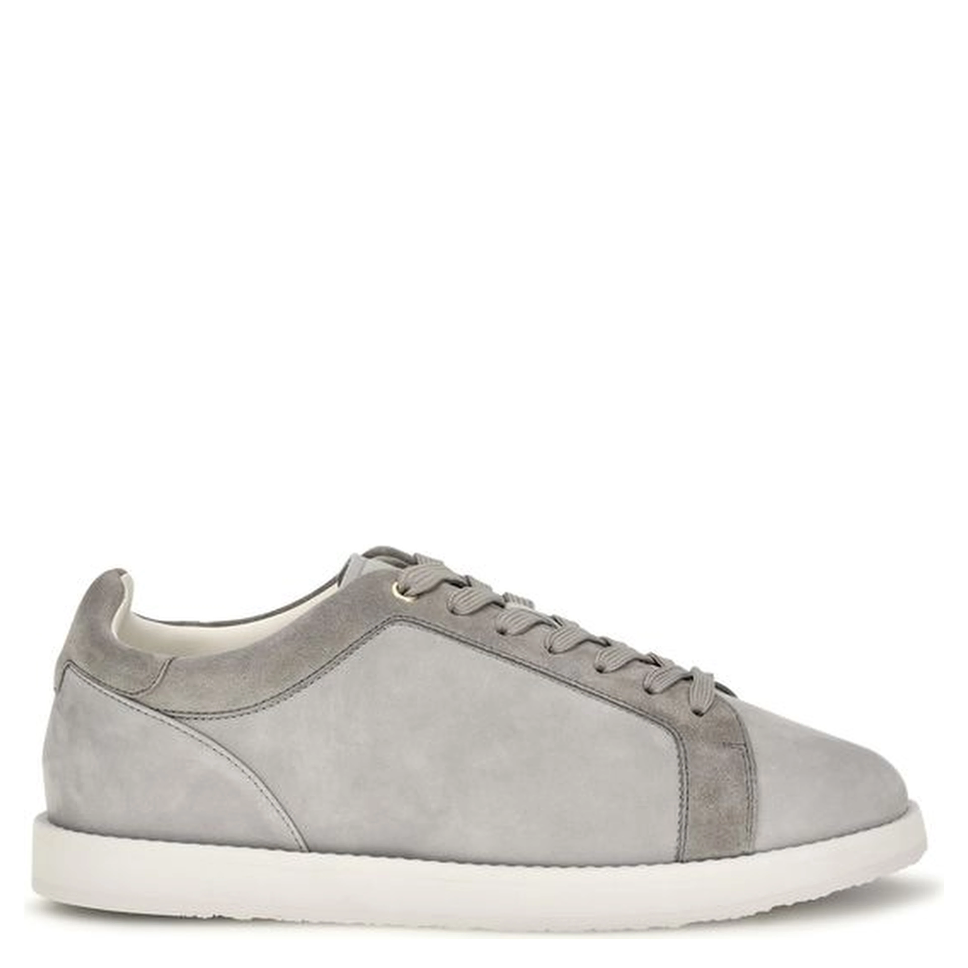 Gray Suede Leather Low Top Sneakers