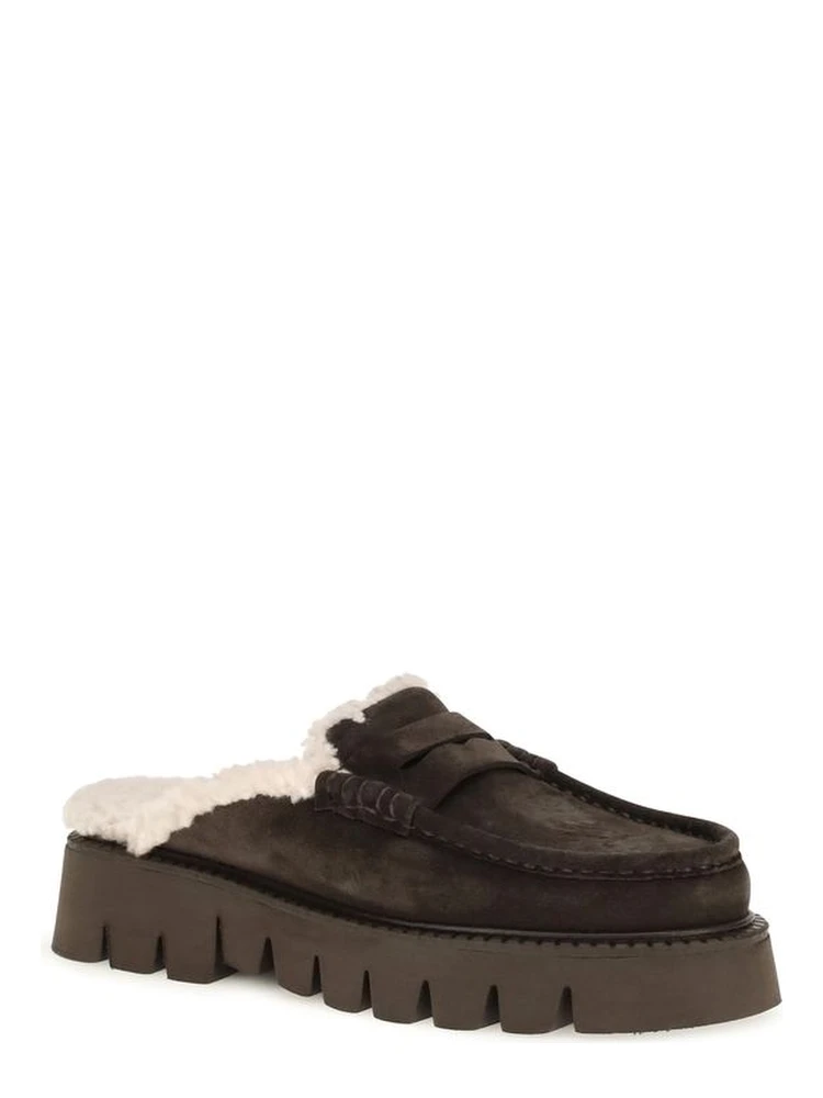 Brown Calf Leather Bos Taurus Mules alternative