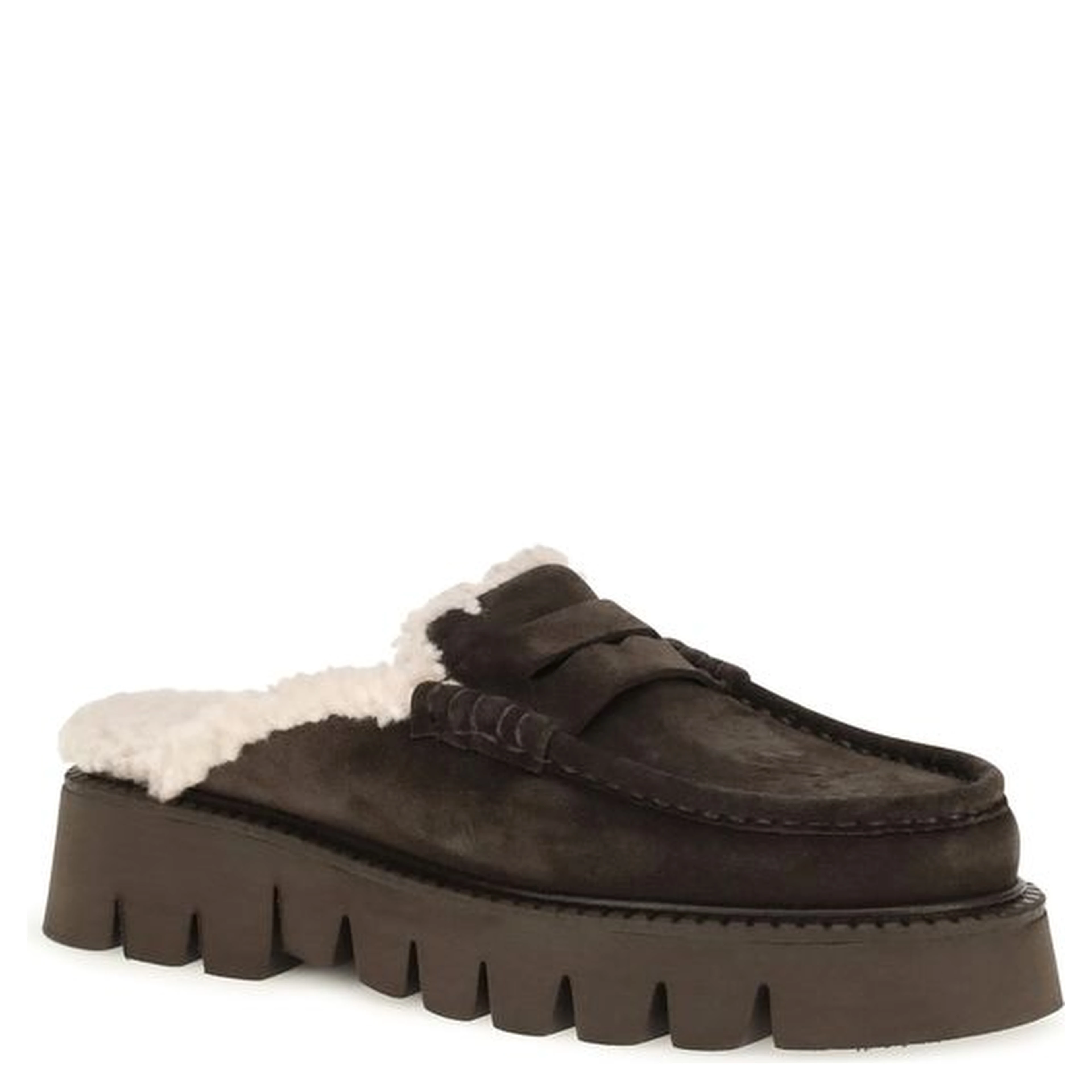 Brown Calf Leather Bos Taurus Mules