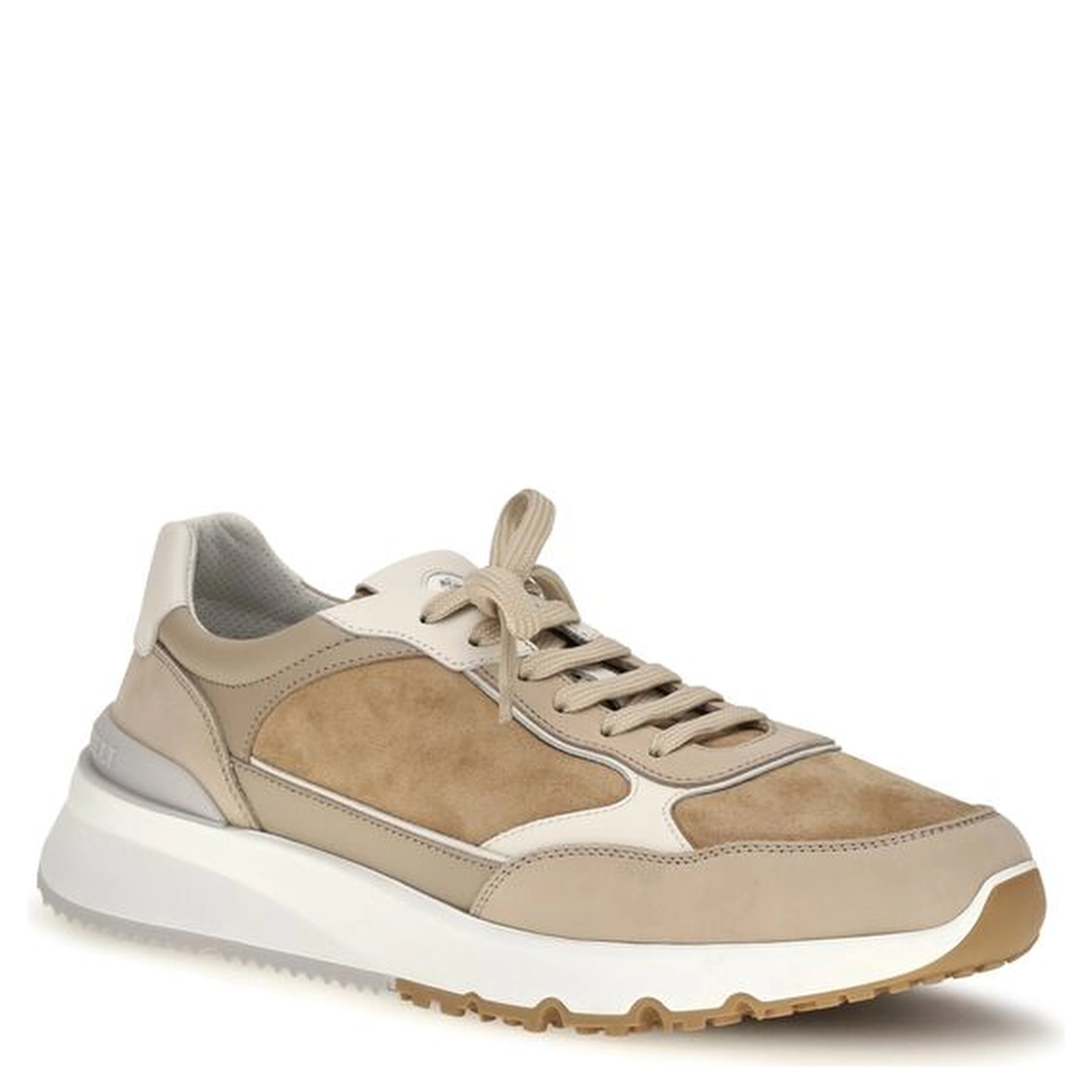 Beige Calf Leather Bos Taurus Low Top Sneakers