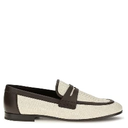Beige Polyamide Slip-On Loafers