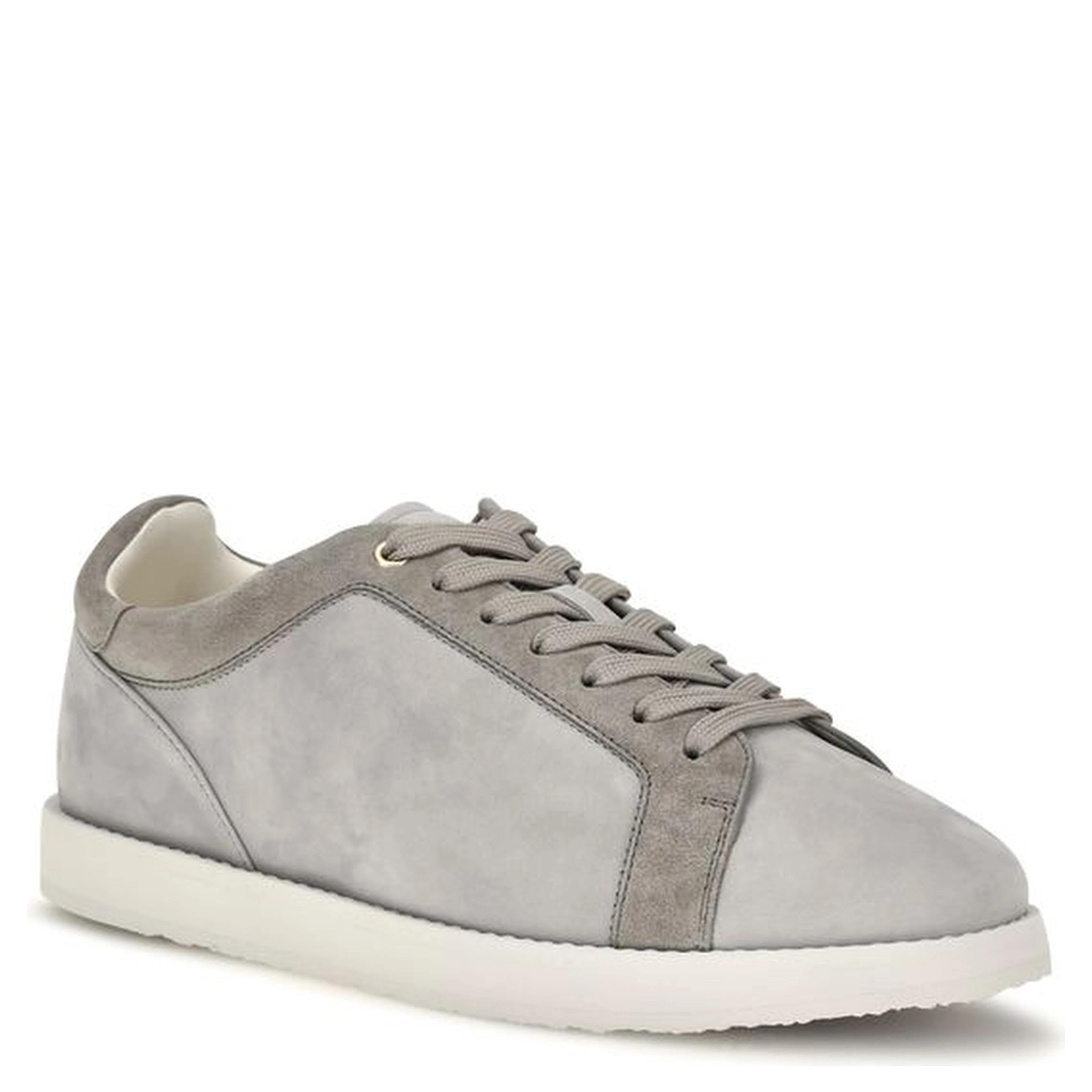 Gray Suede Leather Low Top Sneakers