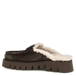 Brown Calf Leather Bos Taurus Mules