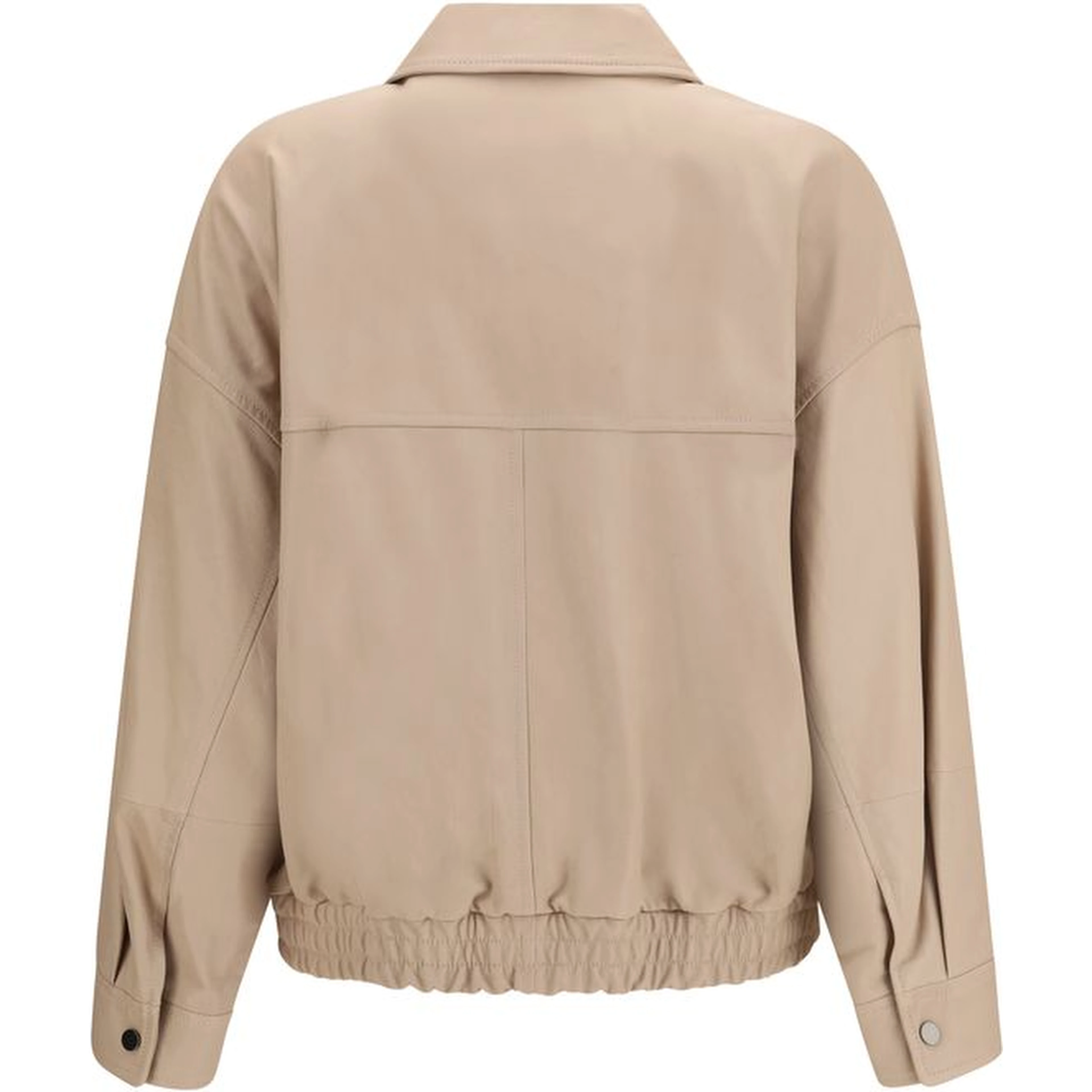 Beige Leather Leather Jacket