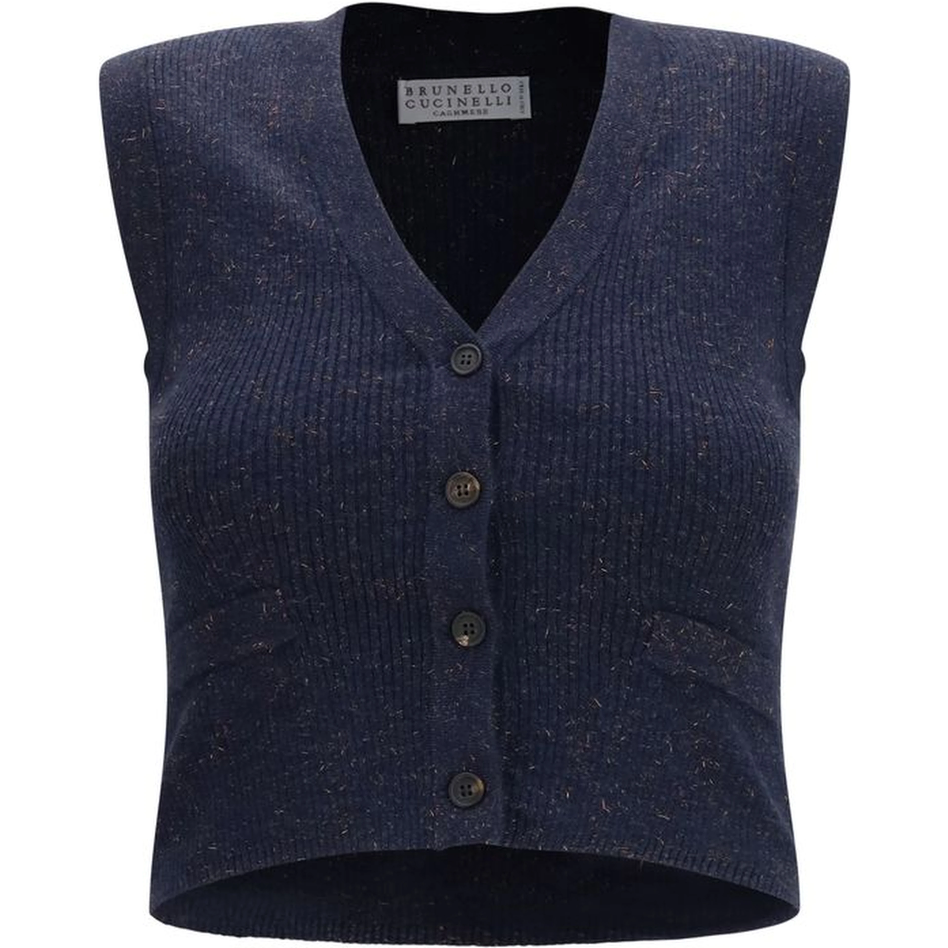 Blue Cashmere Sleeveles Sweater