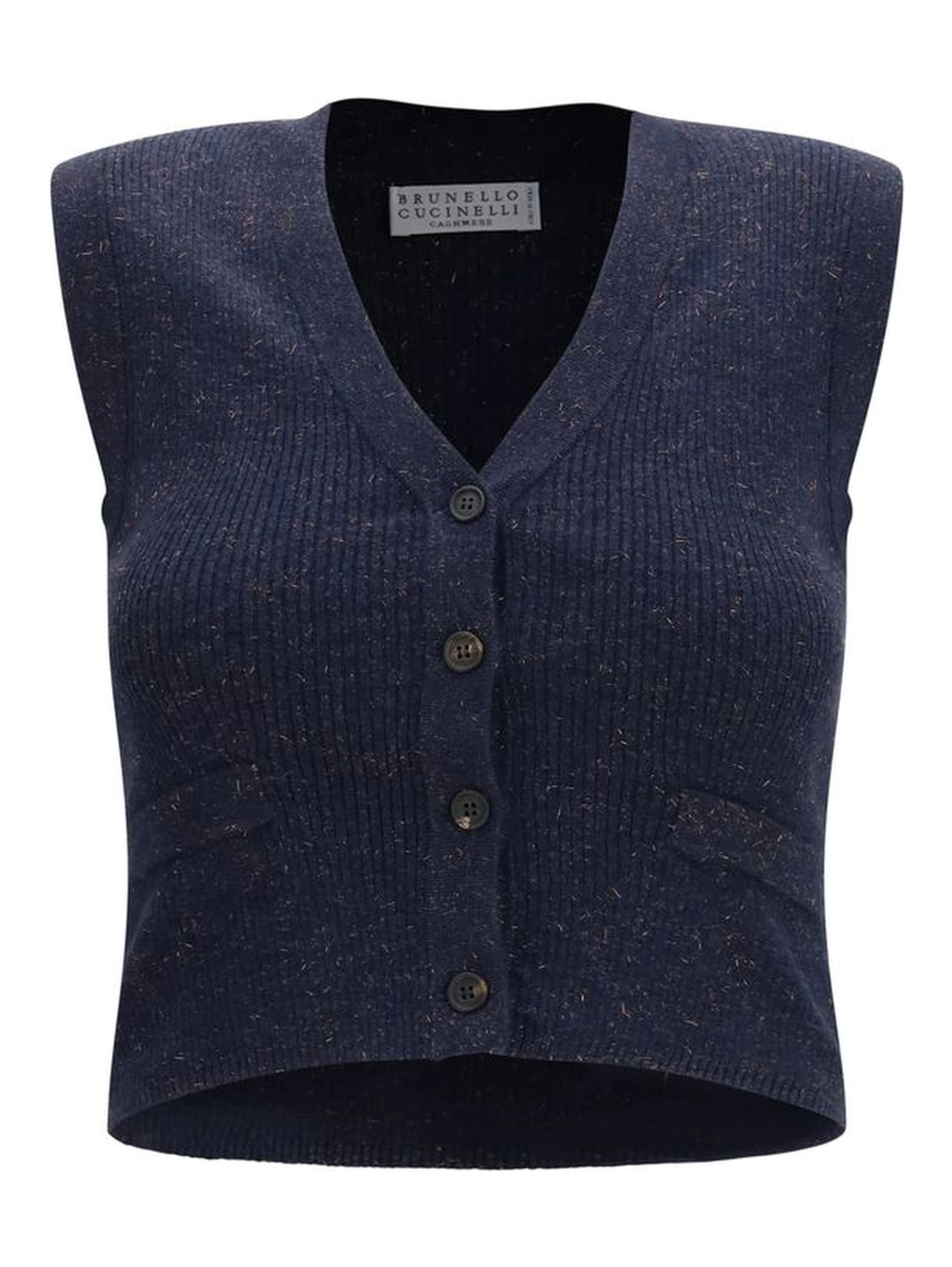 Blue Cashmere Sleeveles Sweater