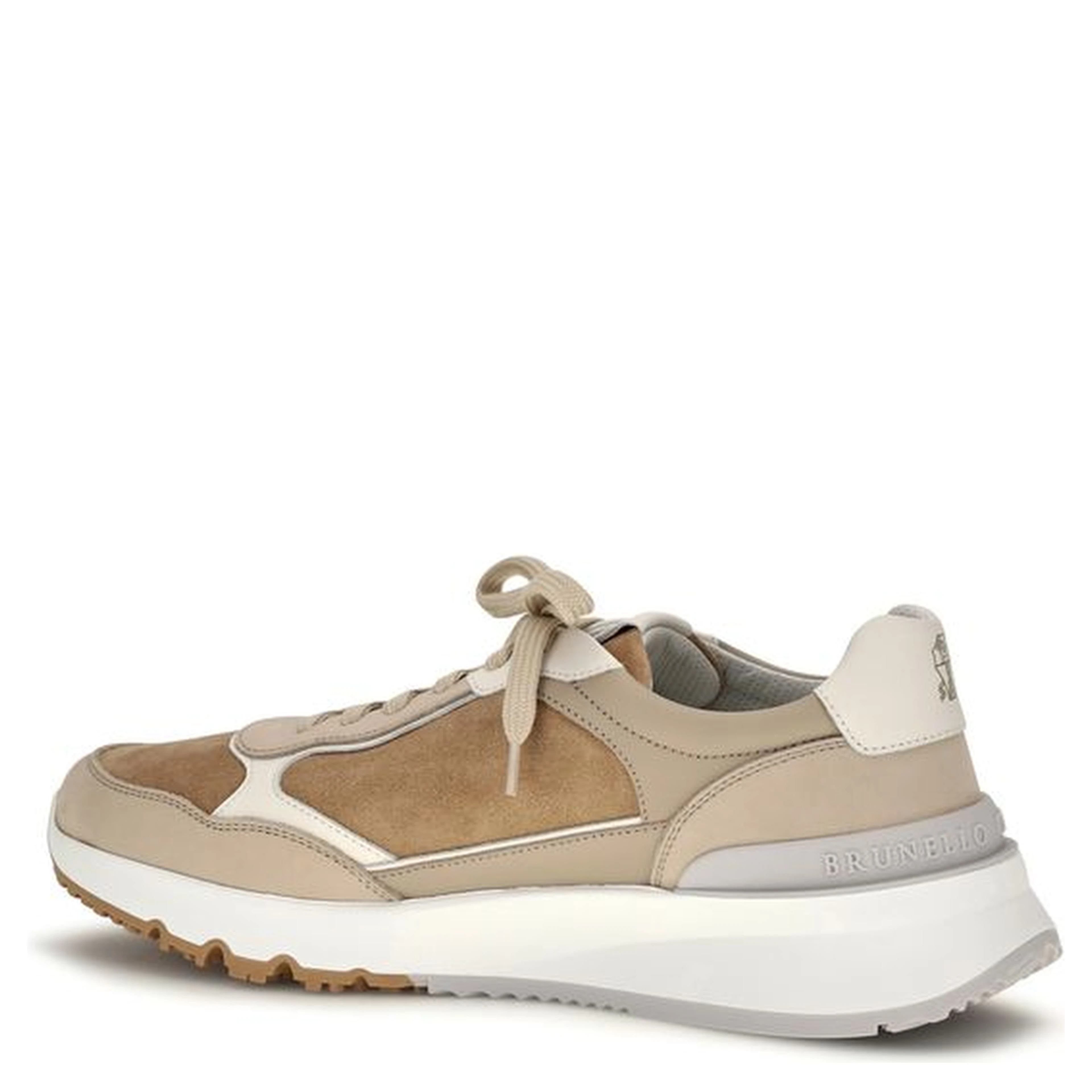 Beige Calf Leather Bos Taurus Low Top Sneakers