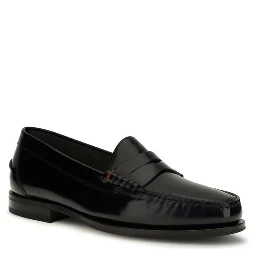 Black Calf Leather Bos Taurus Slip-On Loafers