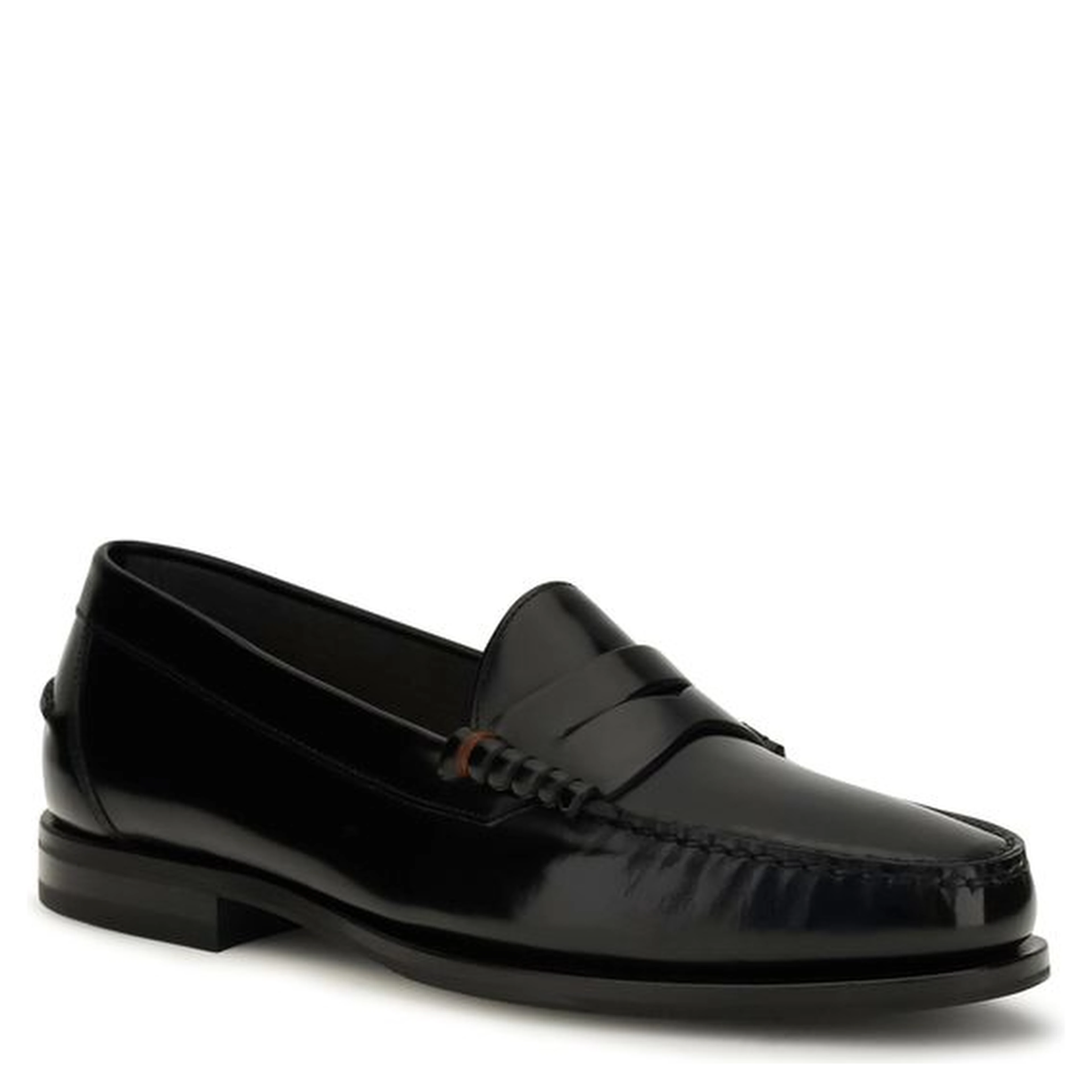 Black Calf Leather Bos Taurus Slip-On Loafers