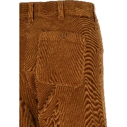 Brown Cotton Flared Pants