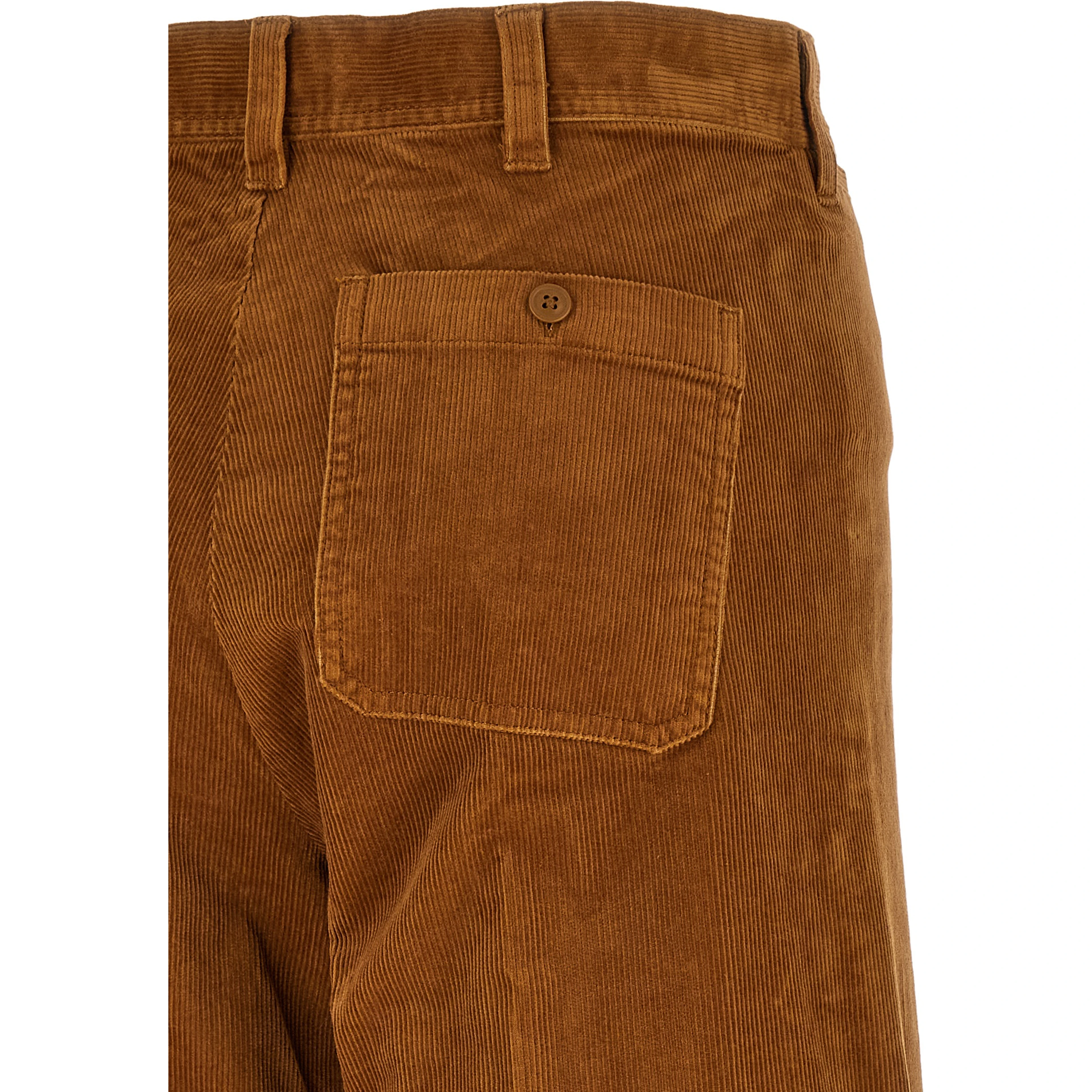 Brown Cotton Flared Pants