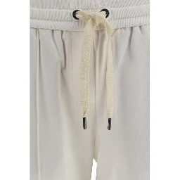White Cotton Athletic Pants