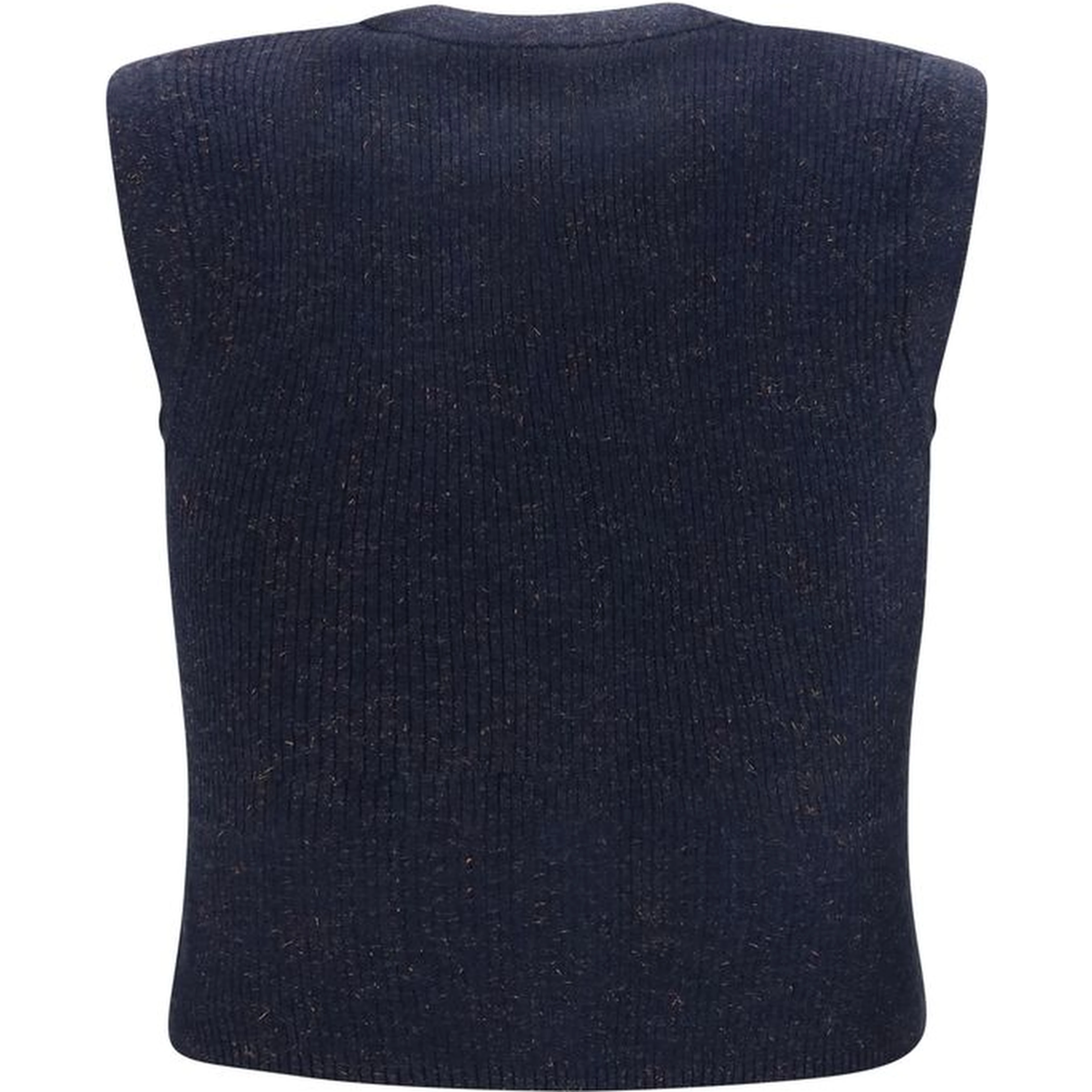 Blue Cashmere Sleeveles Sweater