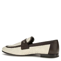Beige Polyamide Slip-On Loafers